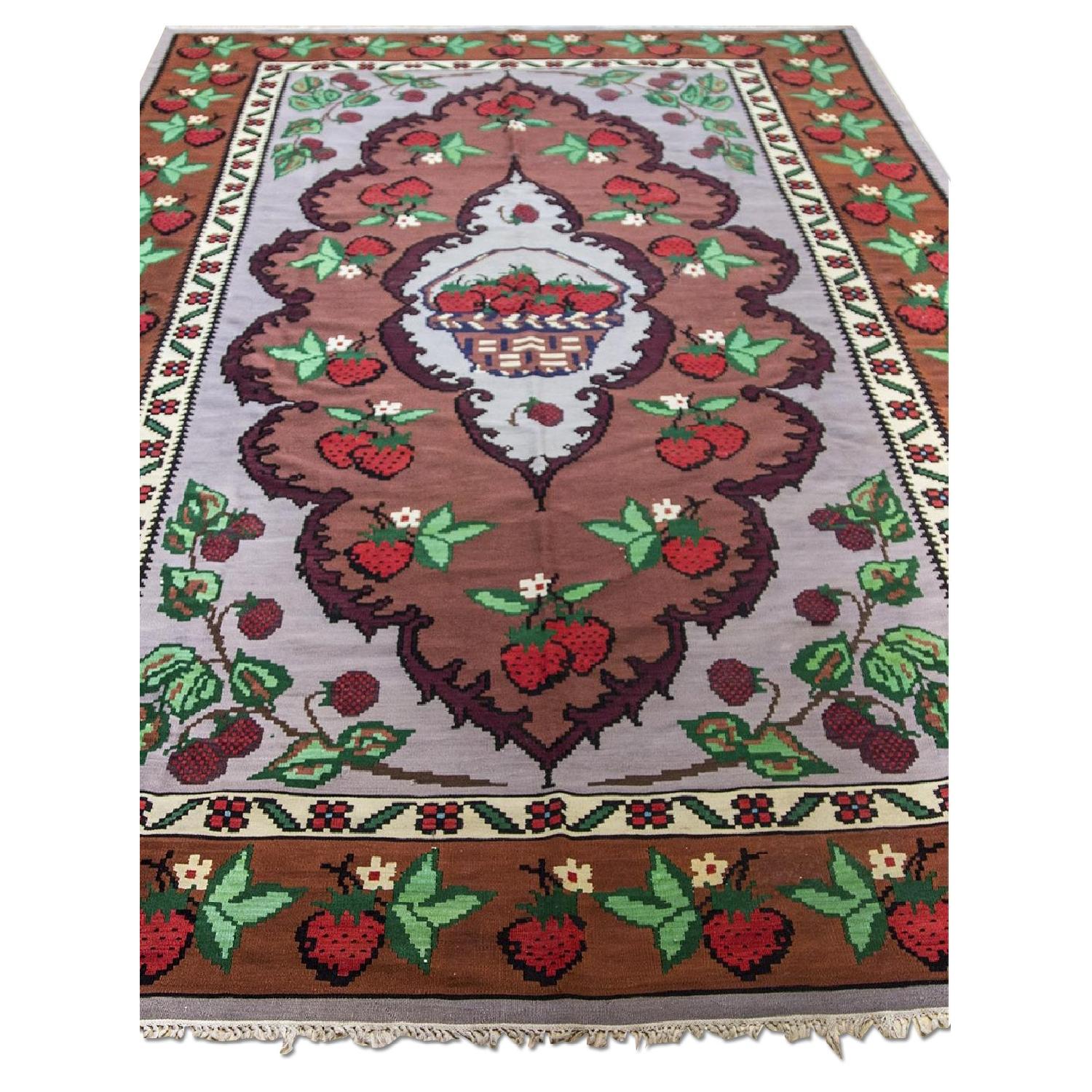 20th C. Hand-Woven Kilim Rug - image-0