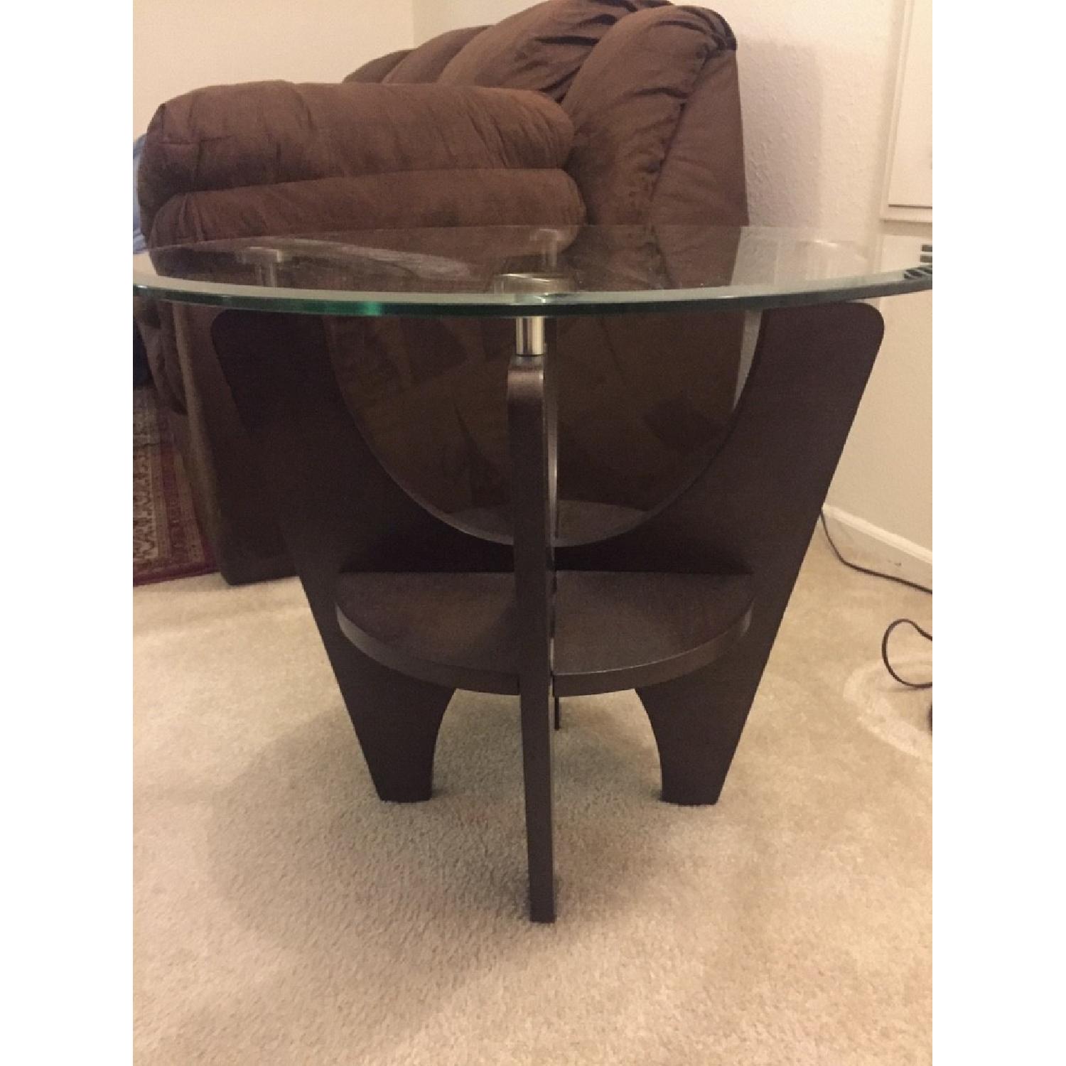 Value City Furniture Glass & Wooden Side Table - image-4