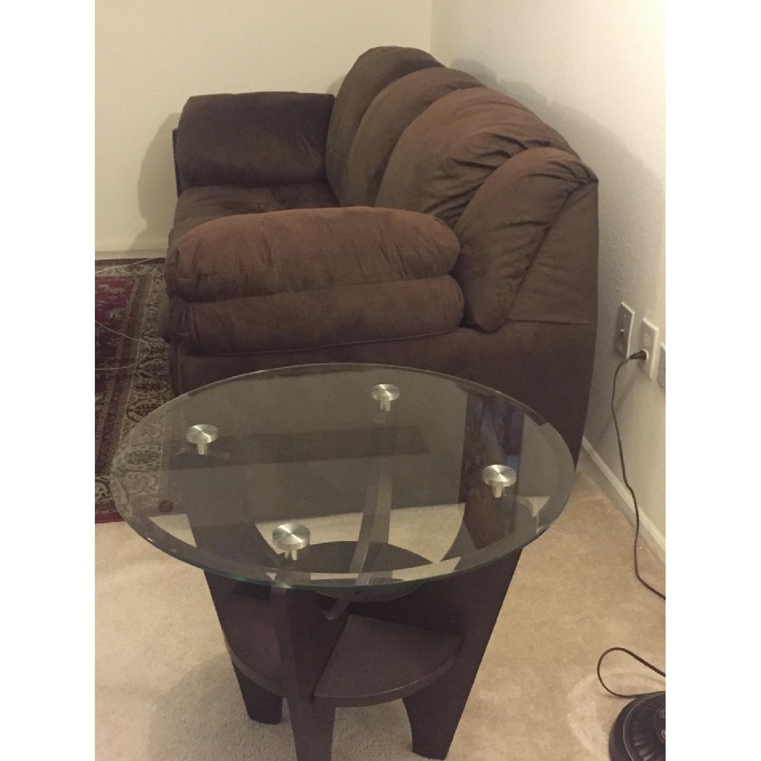 Value City Furniture Glass & Wooden Side Table - image-5