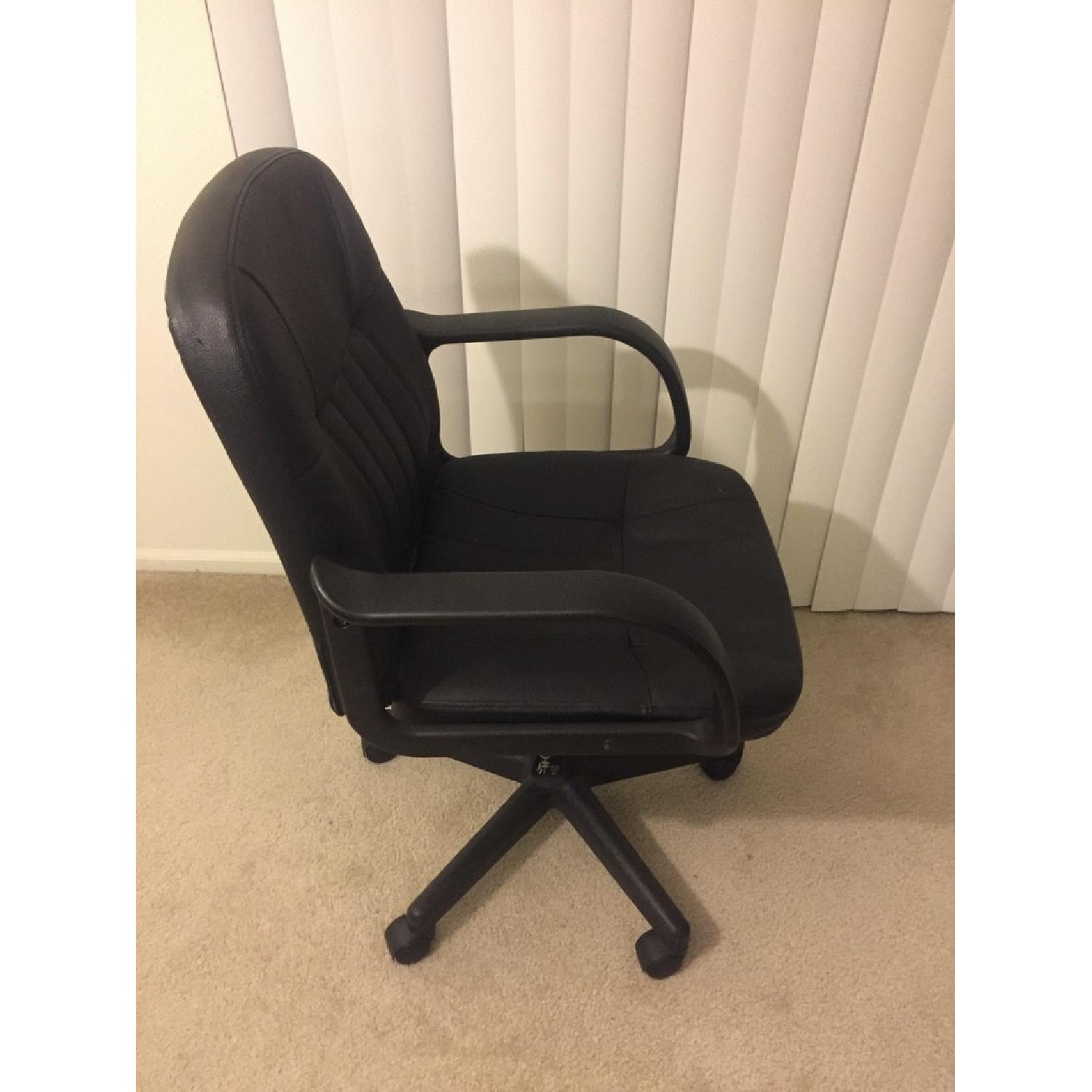 Computer Table  & Black Leather Office Chair - image-4