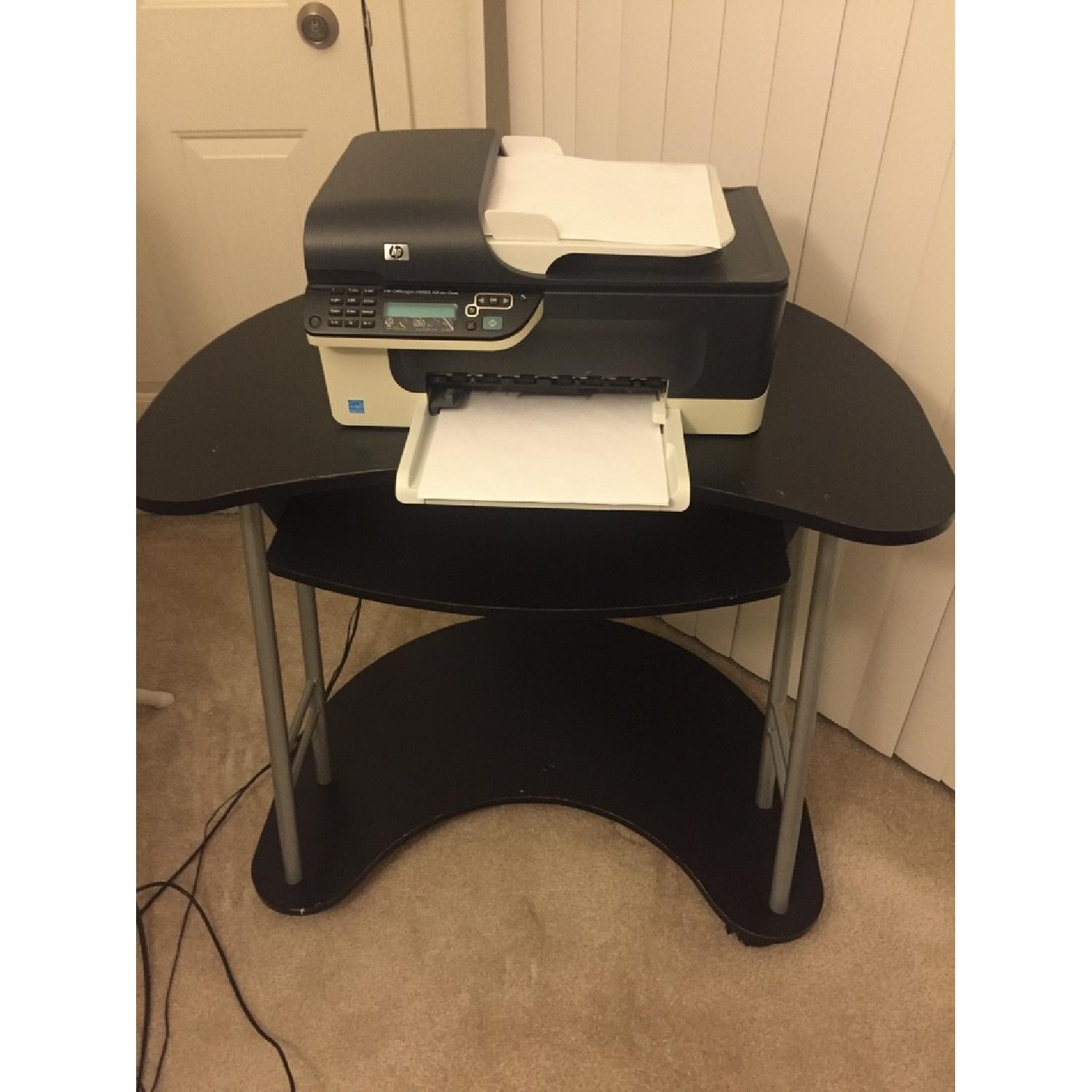 Computer Table  & Black Leather Office Chair - image-5