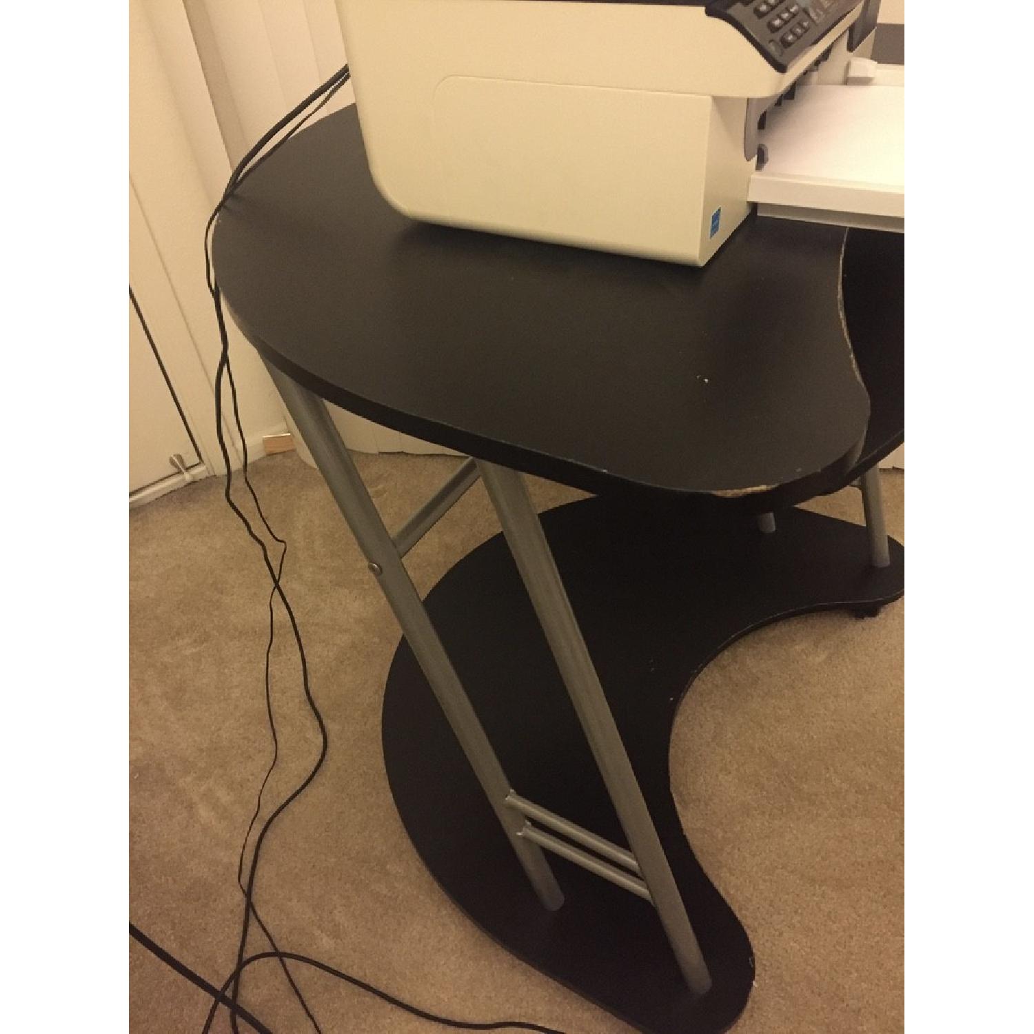 Computer Table  & Black Leather Office Chair - image-6