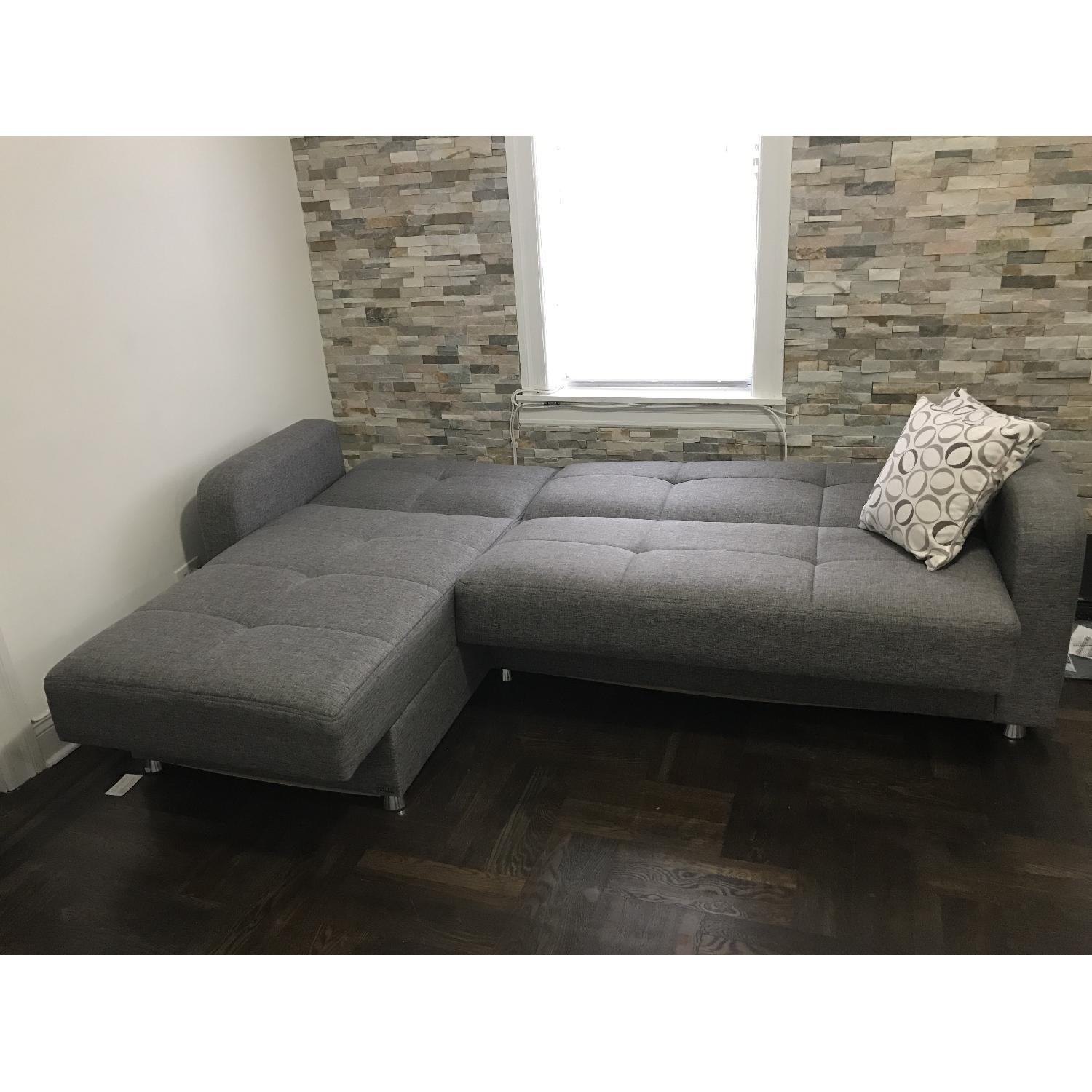 Vision Diego Gray Sectional Sofa w/ Storage - image-3