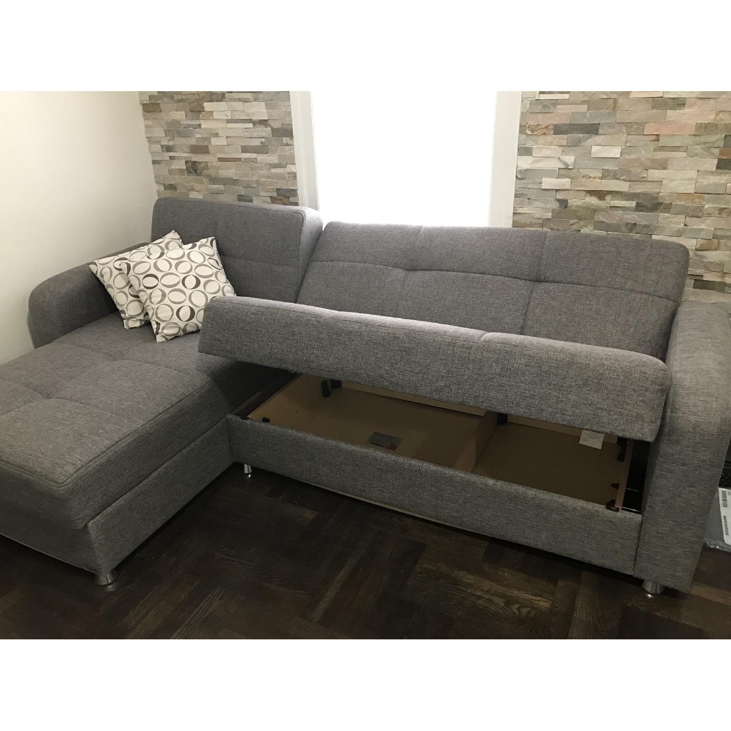 Vision Diego Gray Sectional Sofa w/ Storage - image-5