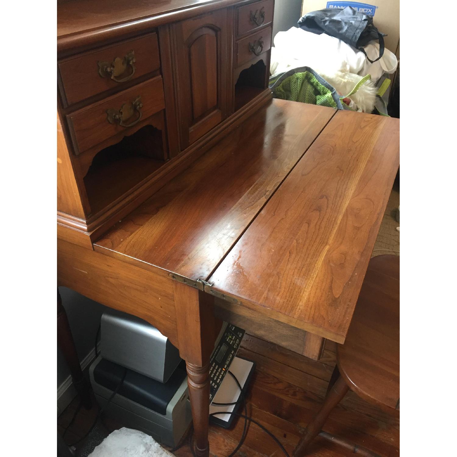 Antique Desk w/ Secret Compartment & Chair - image-2