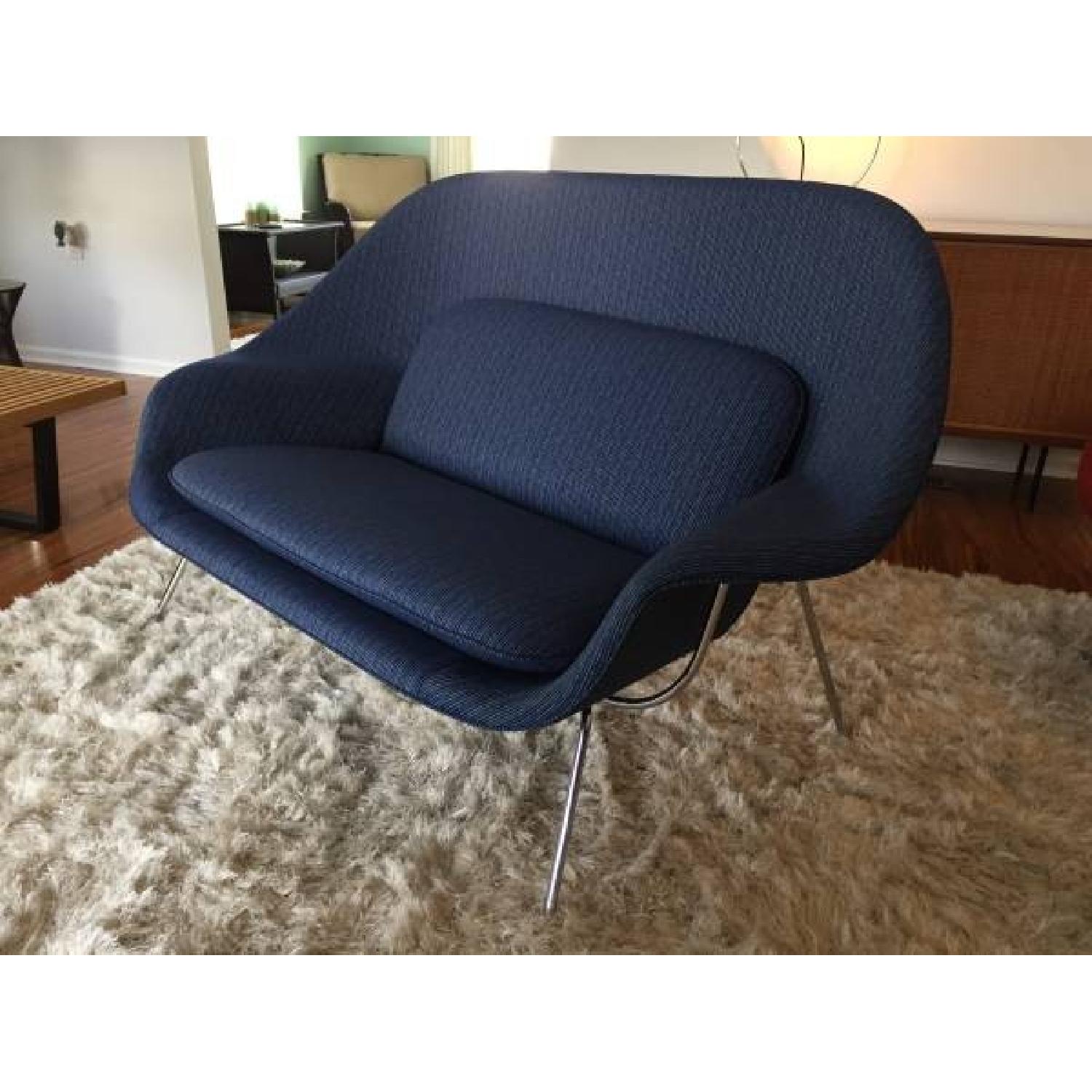 Knoll Saarinen Womb Settee in Deep Blue - image-1
