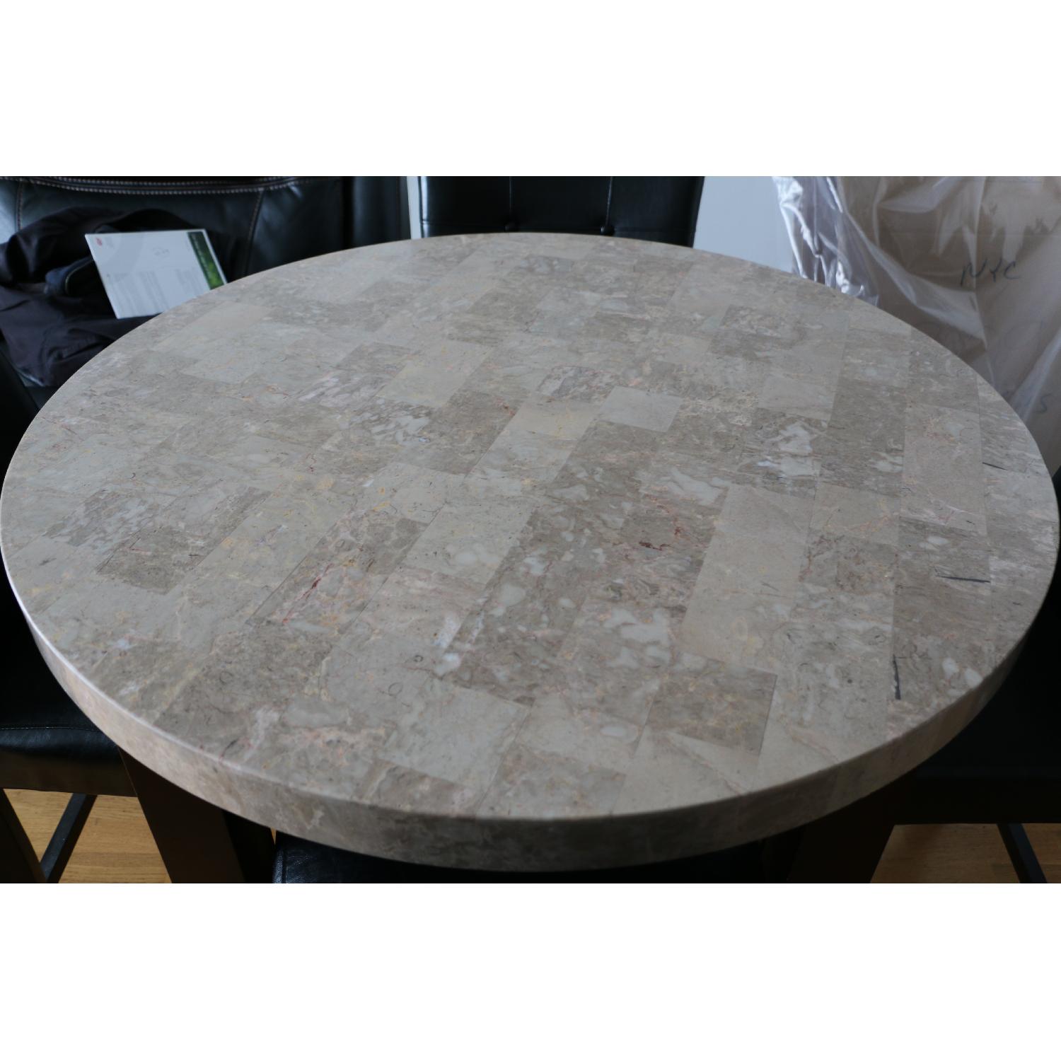 Bob's 5-Piece Round Marble & Leather Dining Set - image-2