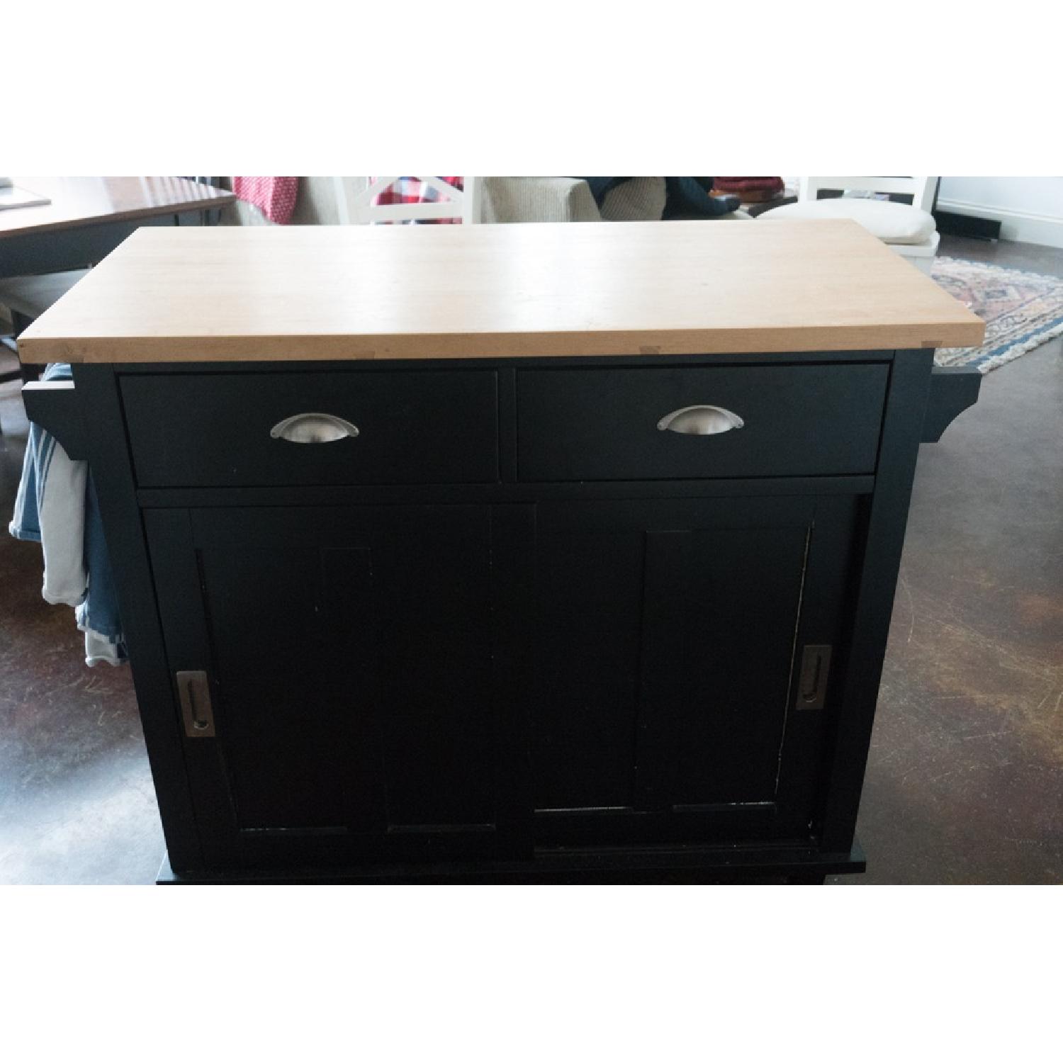 Crate & Barrel Belmont Black Kitchen Island - image-1