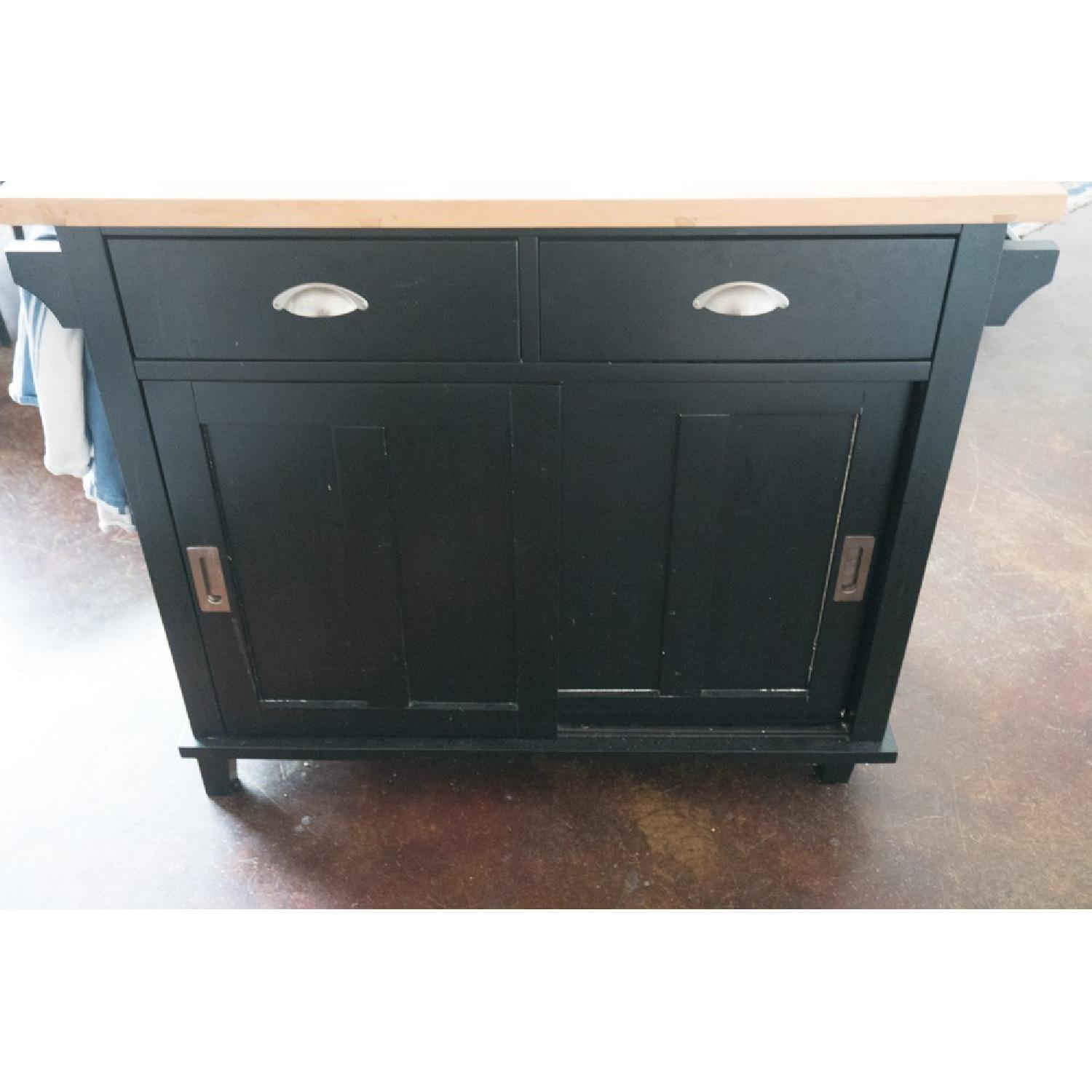 Crate & Barrel Belmont Black Kitchen Island - image-2