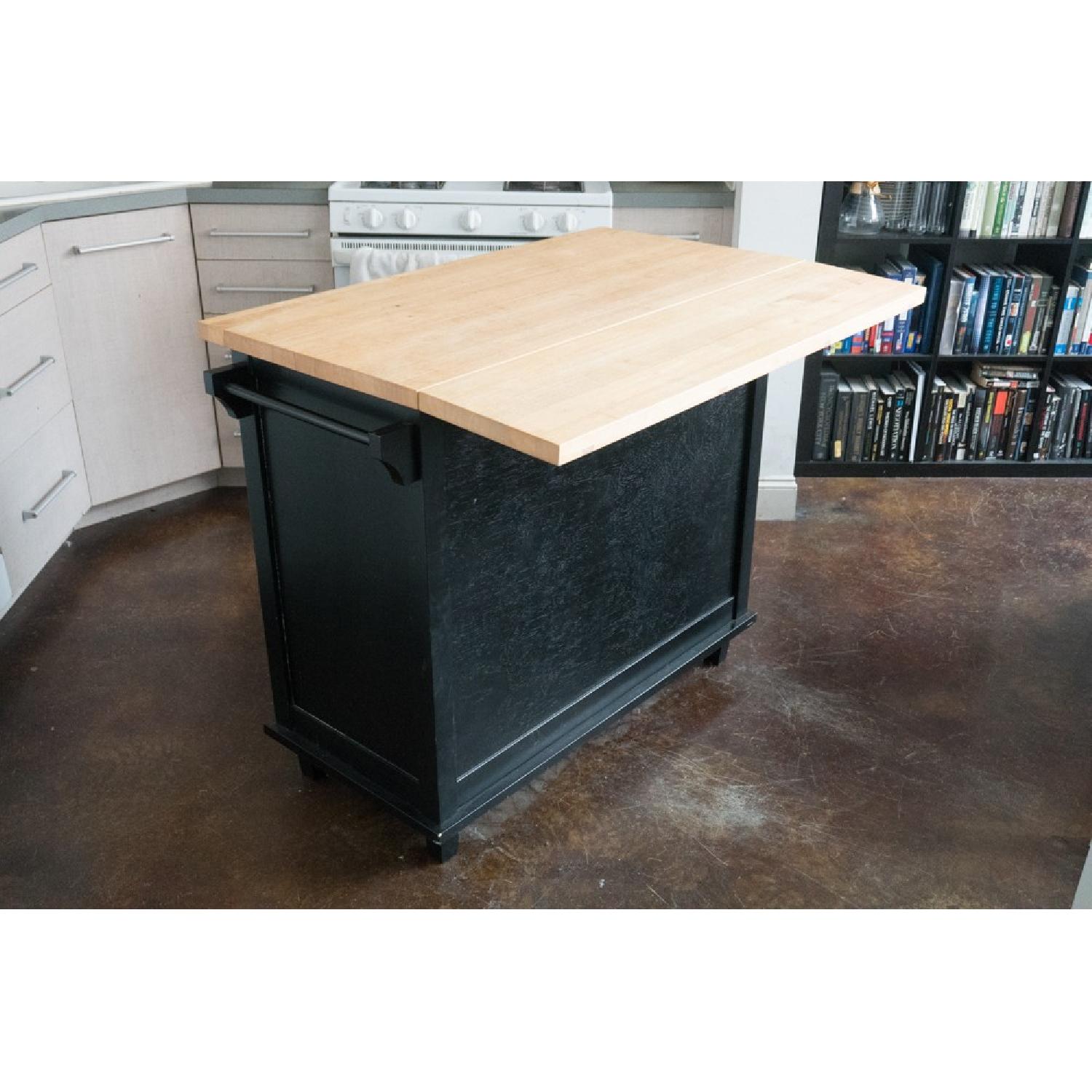 Crate & Barrel Belmont Black Kitchen Island - image-3