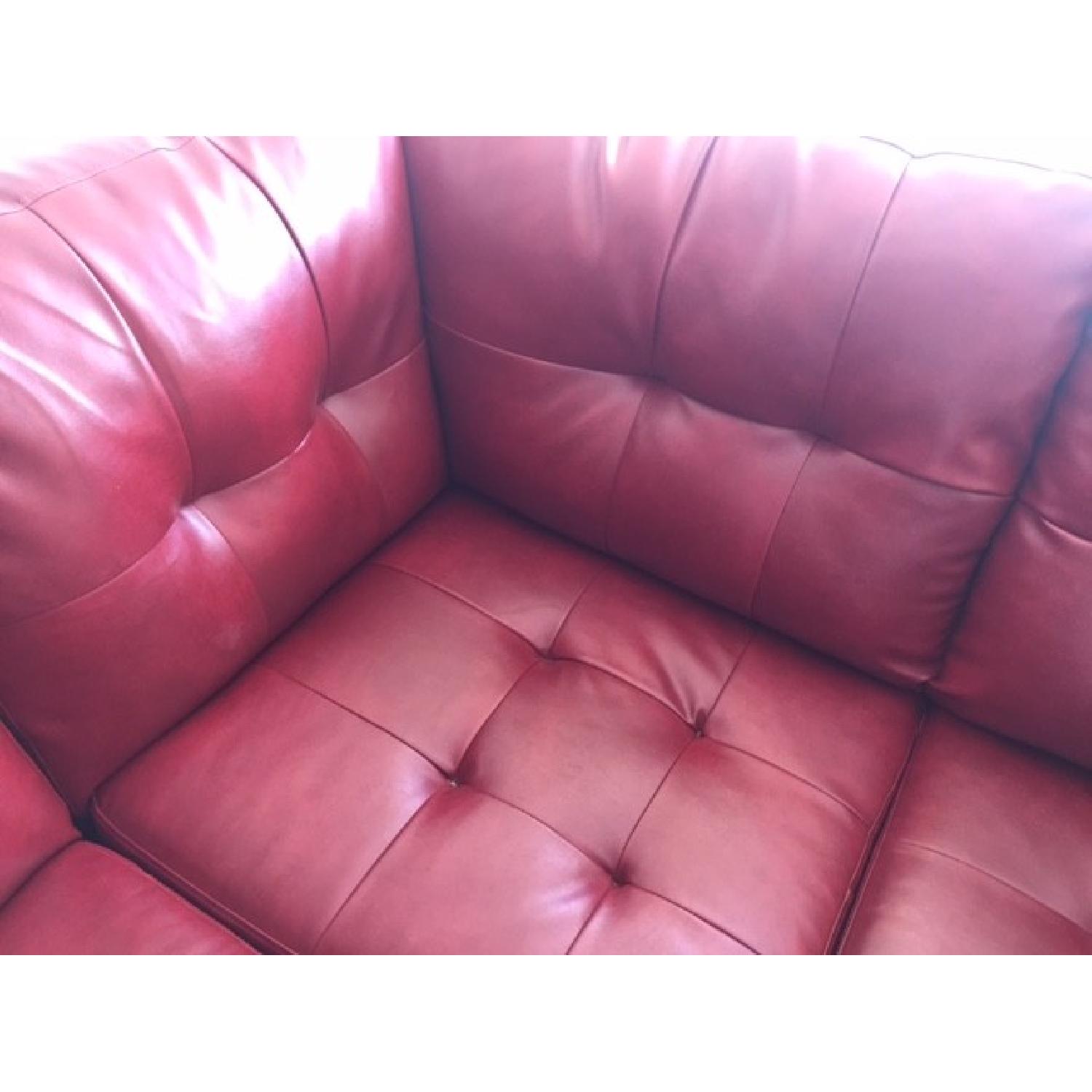 Ashley's Alliston Tufted Durablend Sectional in Red Salsa - image-5
