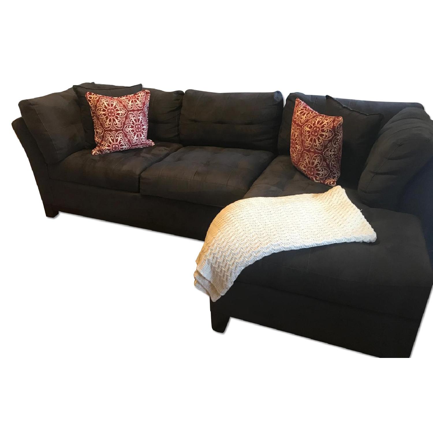 Cindy Crawford Home Metropolis 2-Piece Microfiber Sectional Sofa in Slate - image-4