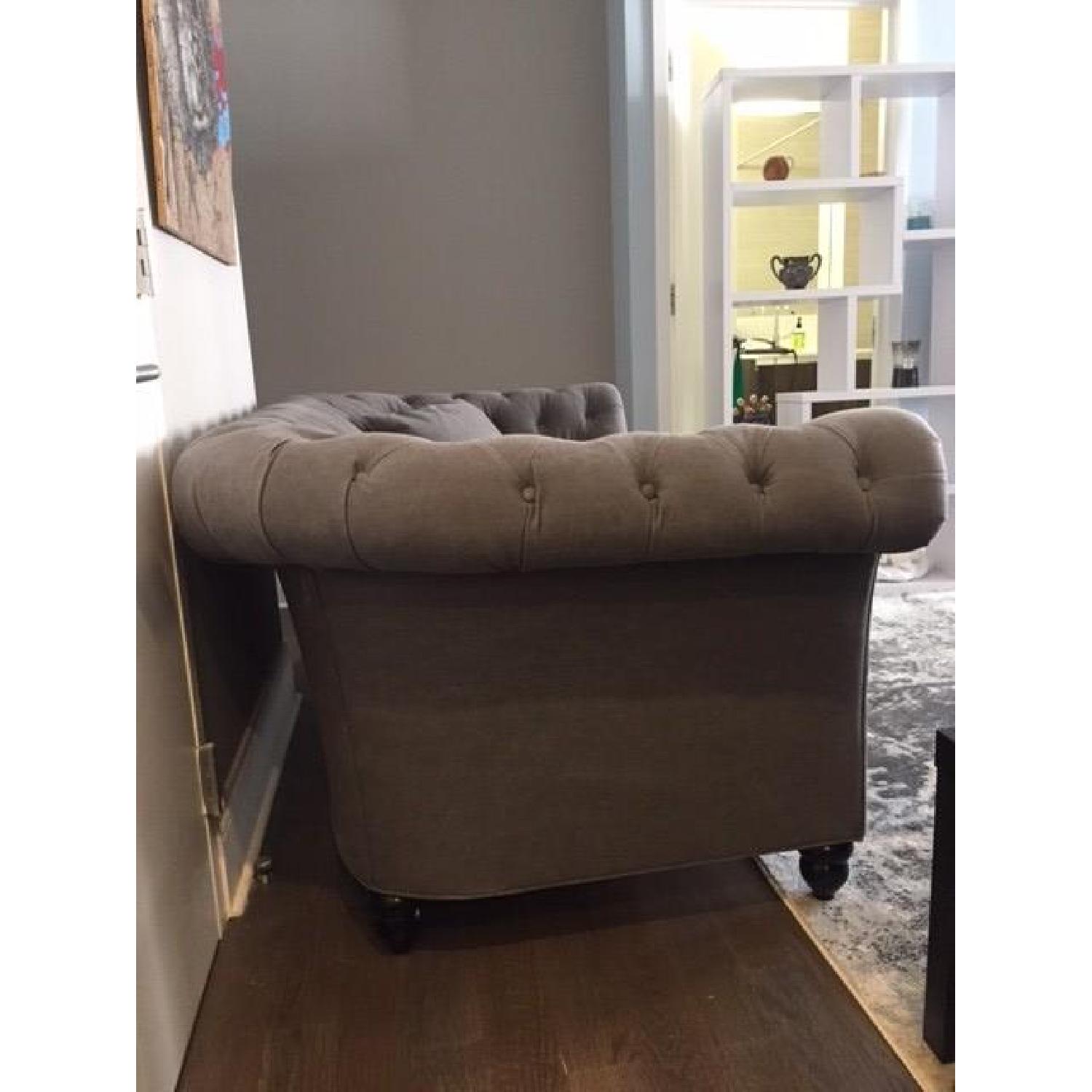 ABC Carpet and Home Grey Chesterfield Sofa - image-2