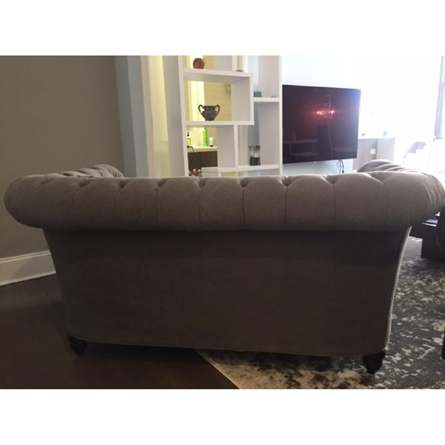 ABC Carpet and Home Grey Chesterfield Sofa - image-3