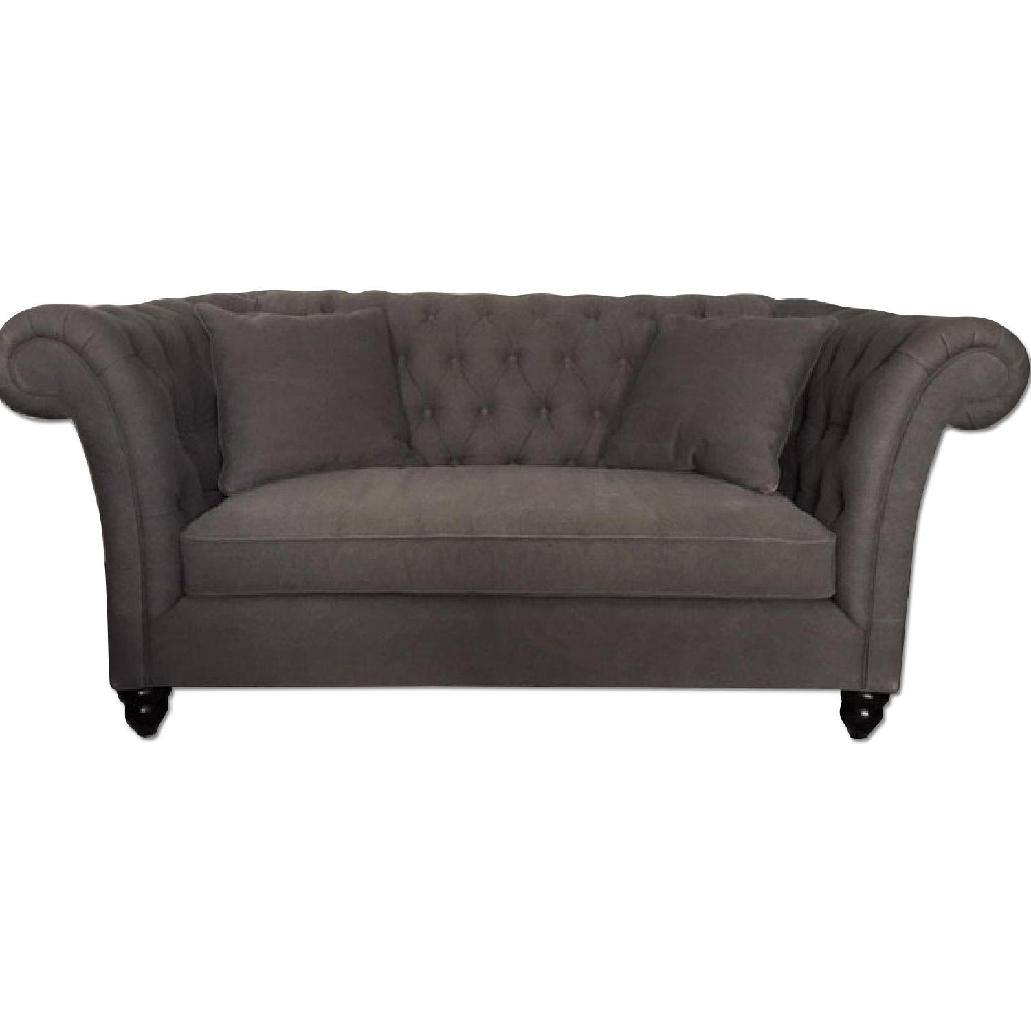 ABC Carpet and Home Grey Chesterfield Sofa - image-0
