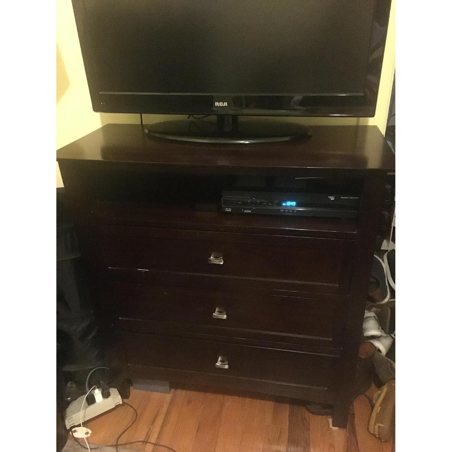 Mahogany Wood TV Stand AptDeco