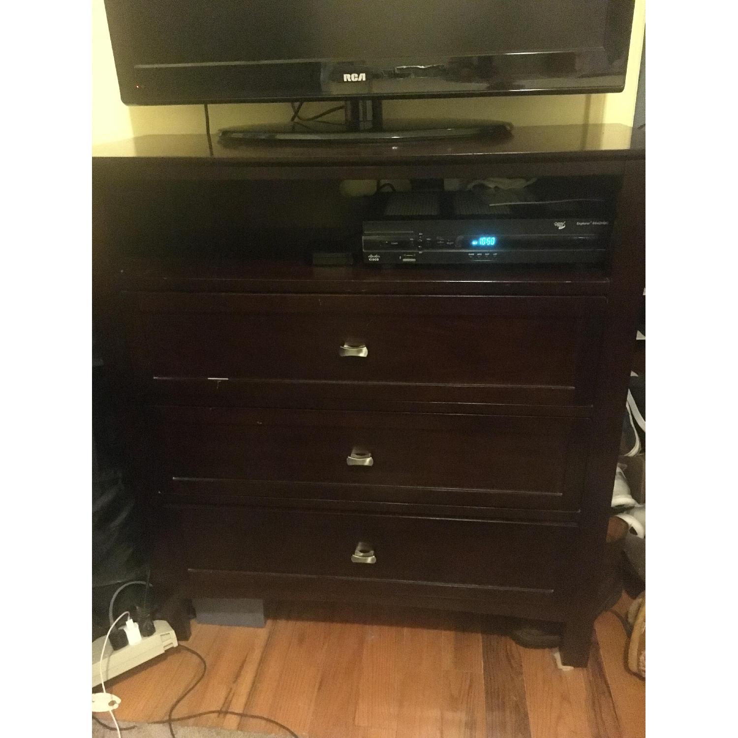 Mahogany Wood TV Stand AptDeco