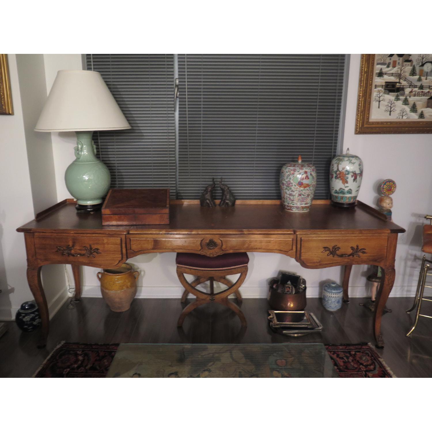 Antique French Oak Leather Top Desk/Console - image-10