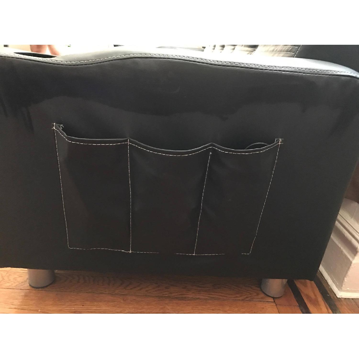 Black Leather Sleeper Sofa - image-3