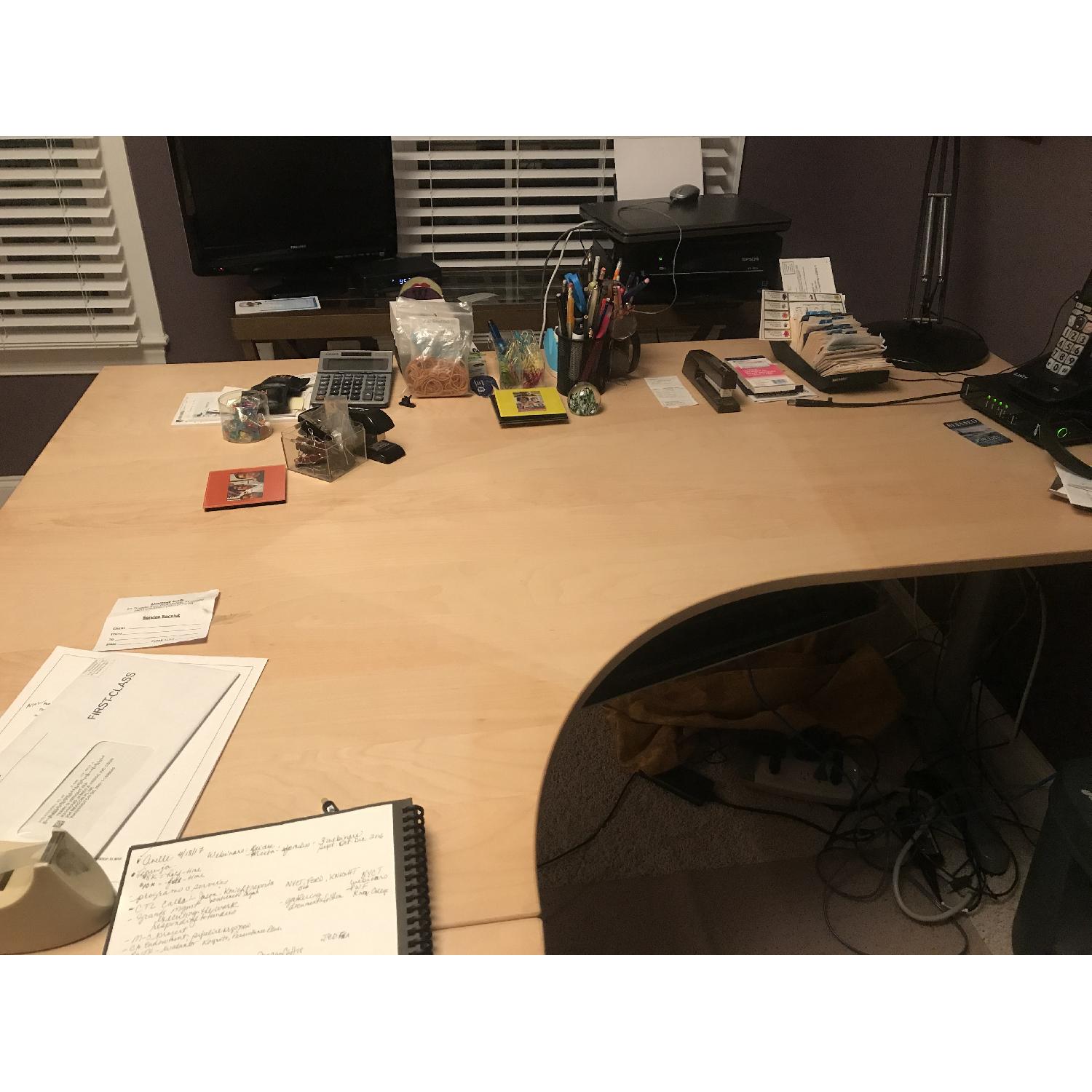 Ikea L-Shaped Desk w/ Steel Legs/Keyboard Hang & Desk Pad - image-4