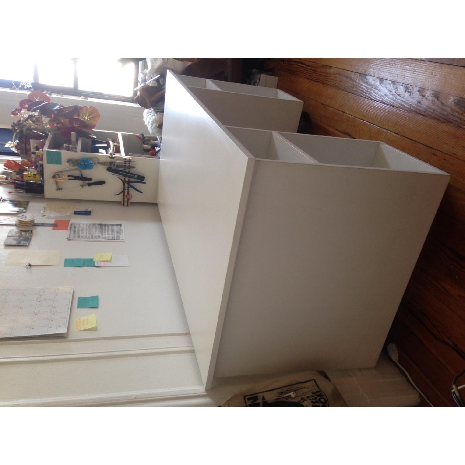 Large White Wooden Desk - image-2