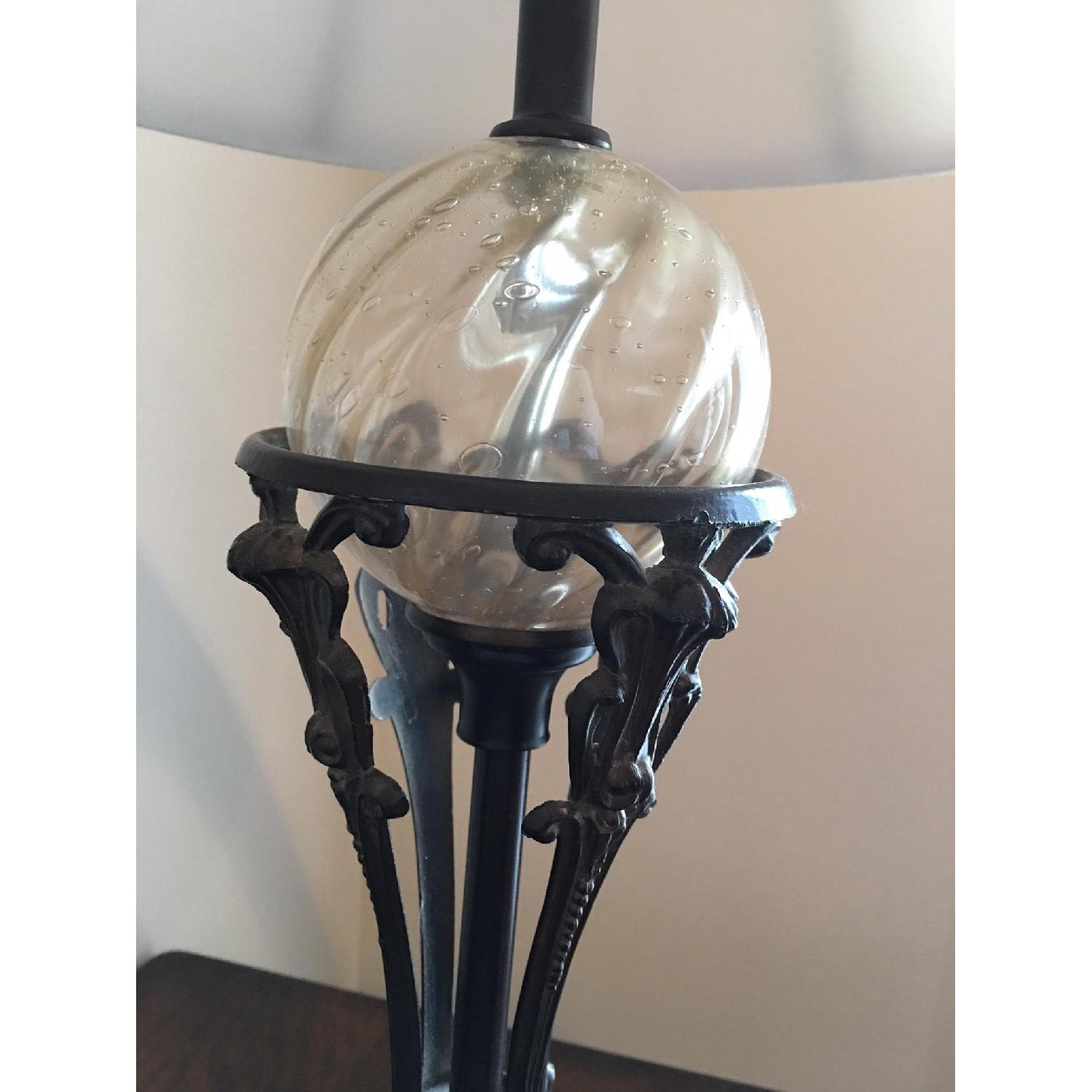 Restoration Hardware Wrought Iron & Glass Table Lamp - image-1