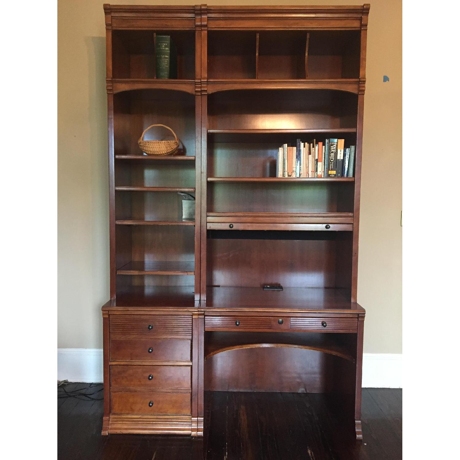 Wall Unit w/ Roll Top Desk & File Drawers AptDeco