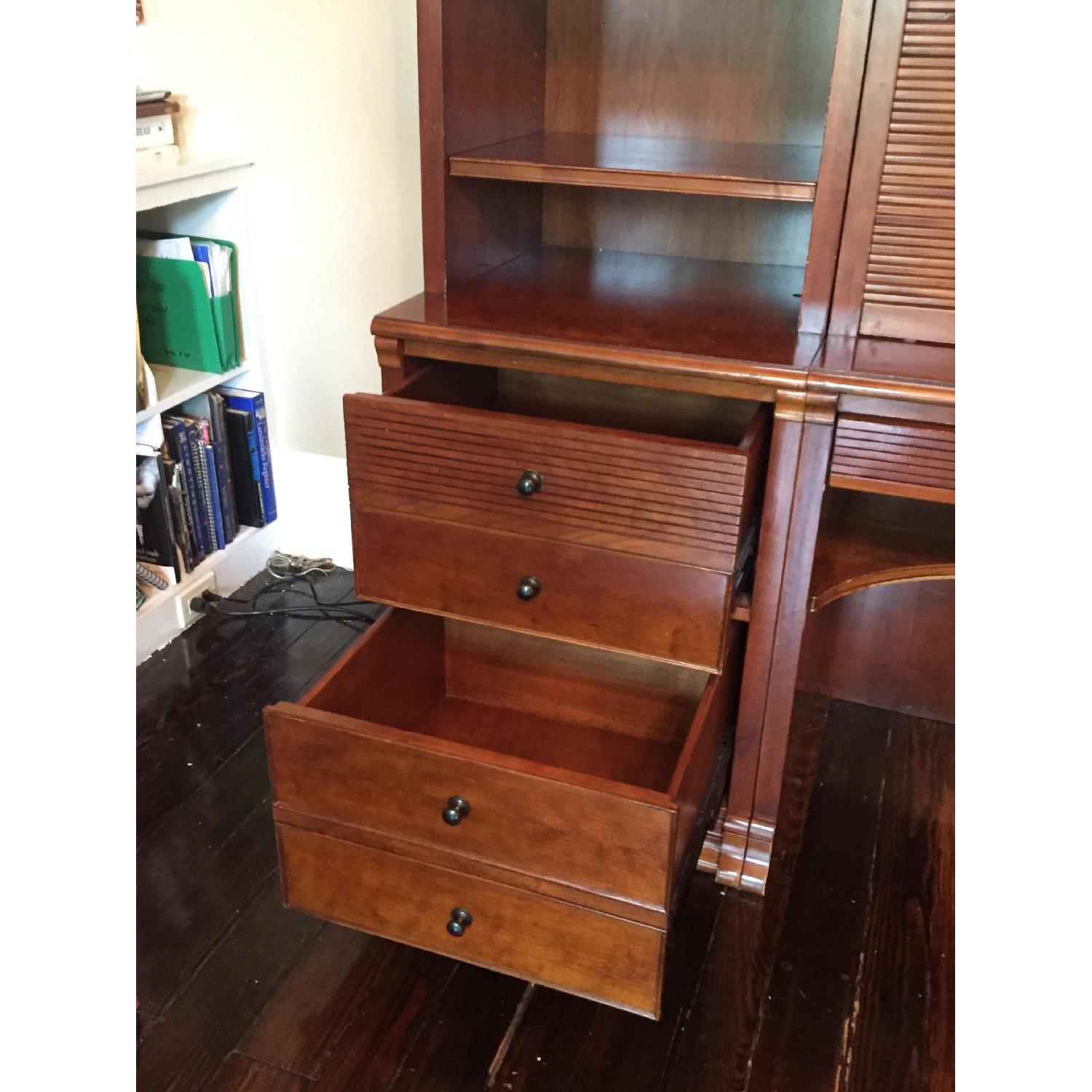 Wall Unit w/ Roll Top Desk & File Drawers - image-4