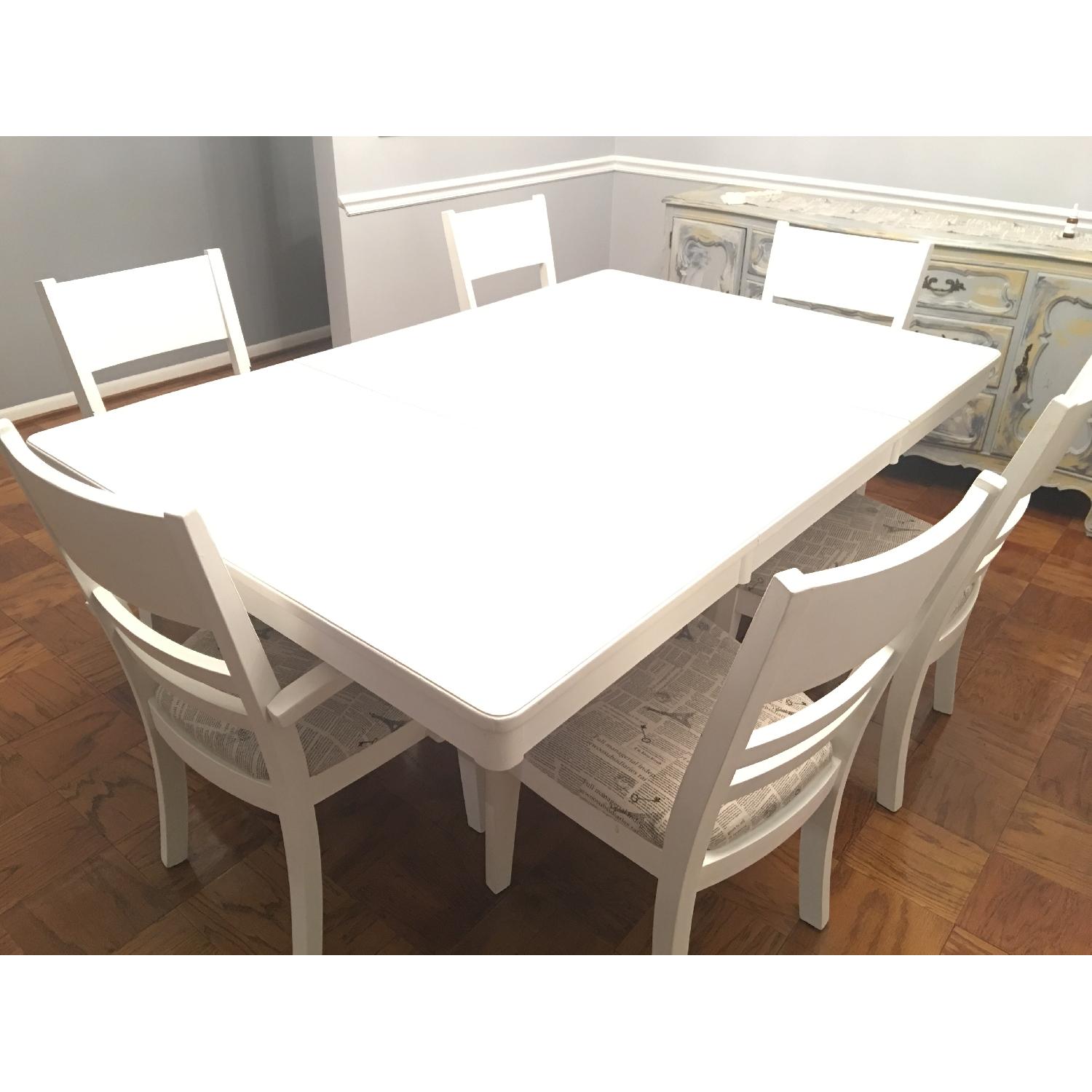 Ethan Allen Solid Ash Wood Table w/ 6 Chairs - image-6