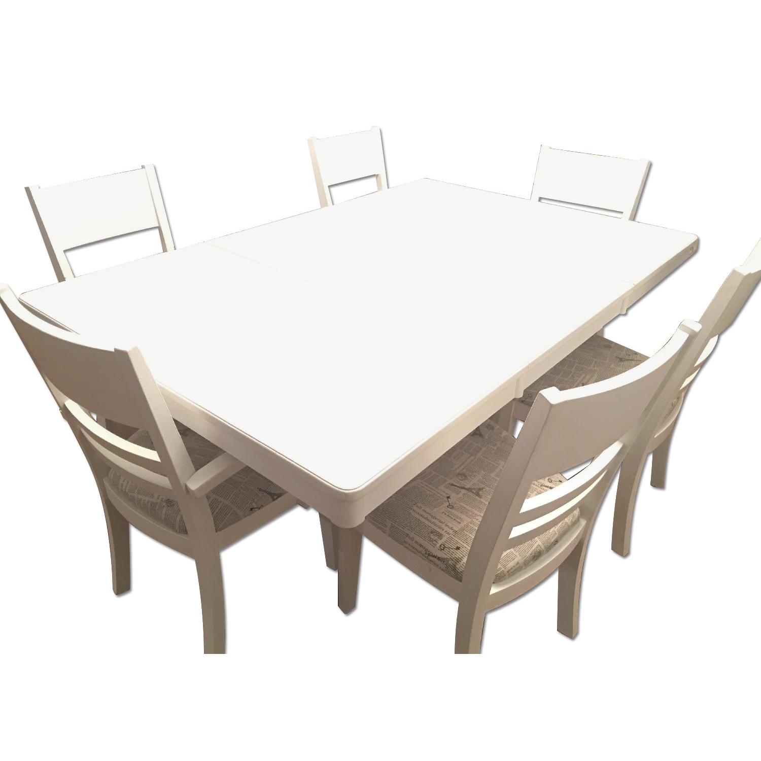 Ethan Allen Solid Ash Wood Table w/ 6 Chairs - image-0