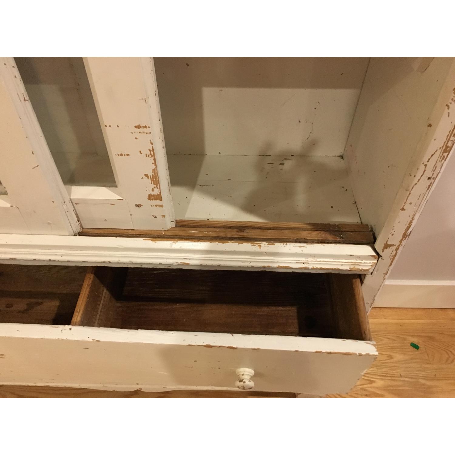 Antique Distressed Farmhouse China Cabinet - image-4