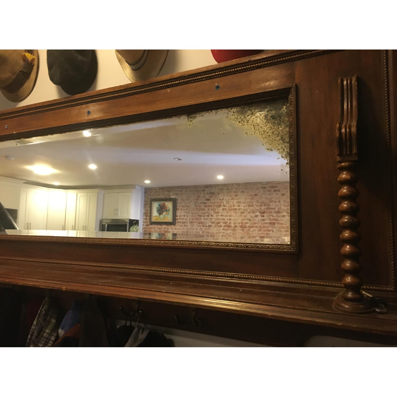 Vintage Bar Mirror w/ Shelf & Hooks AptDeco