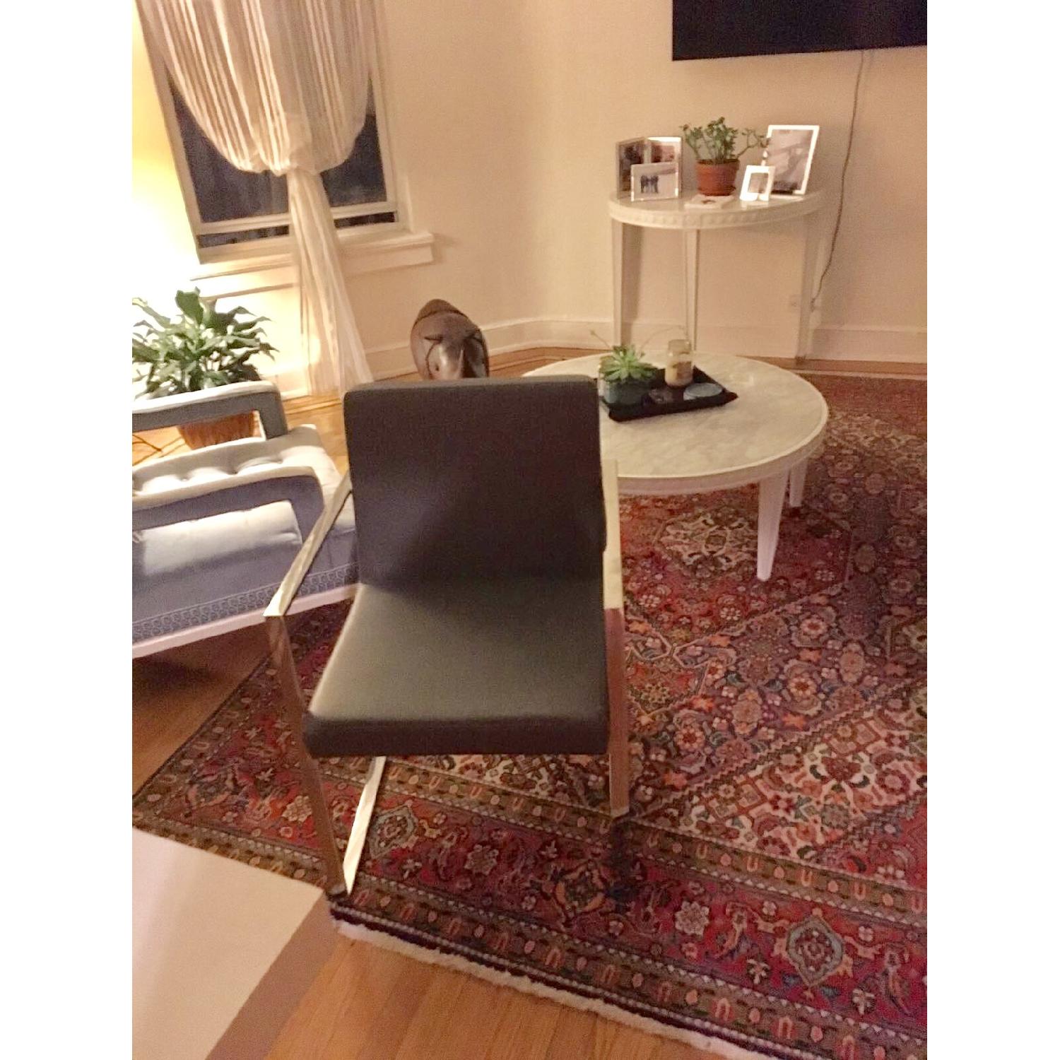 ABC Carpet and Home Grey Leather Chairs - image-2