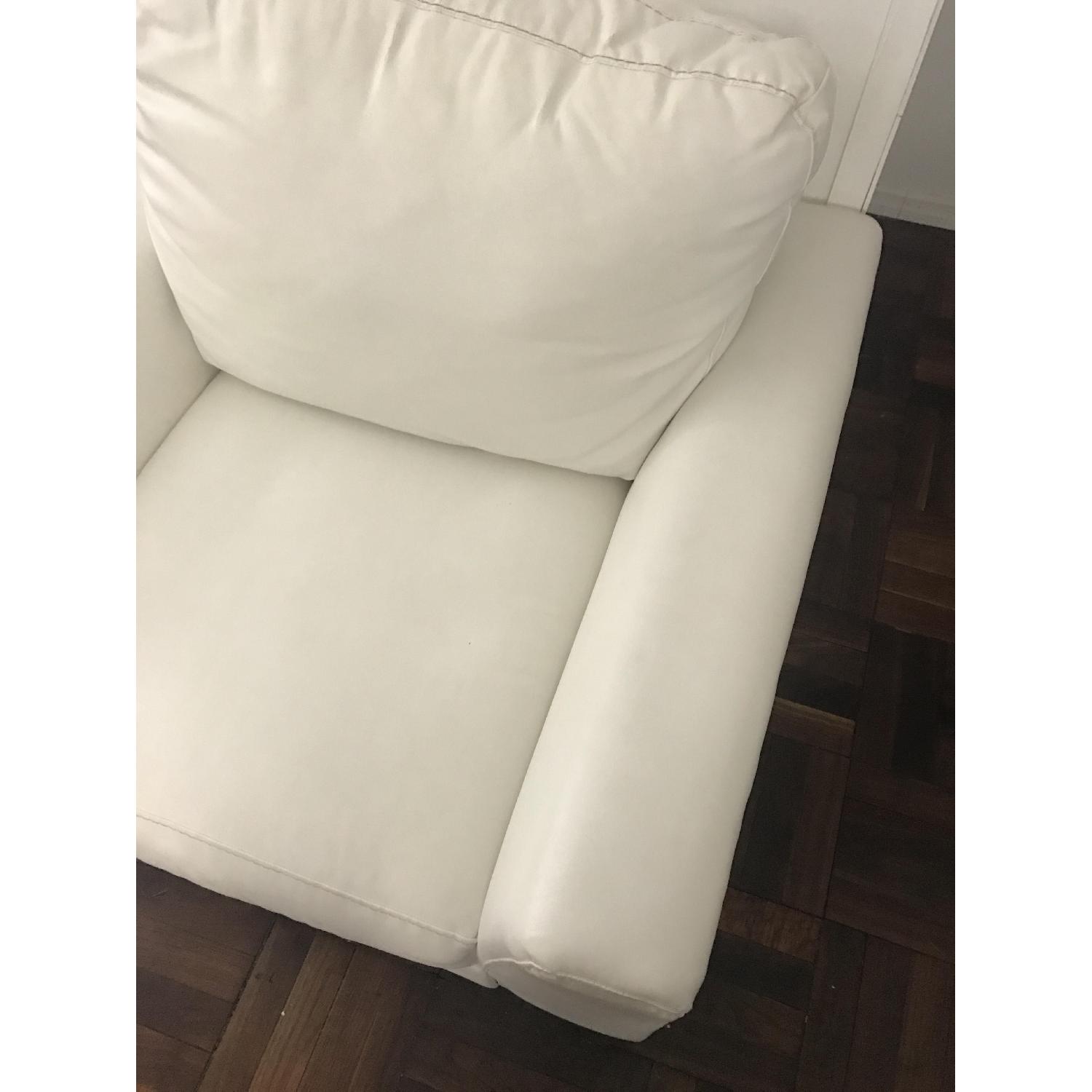 White Faux Leather Lounge Chair - image-6