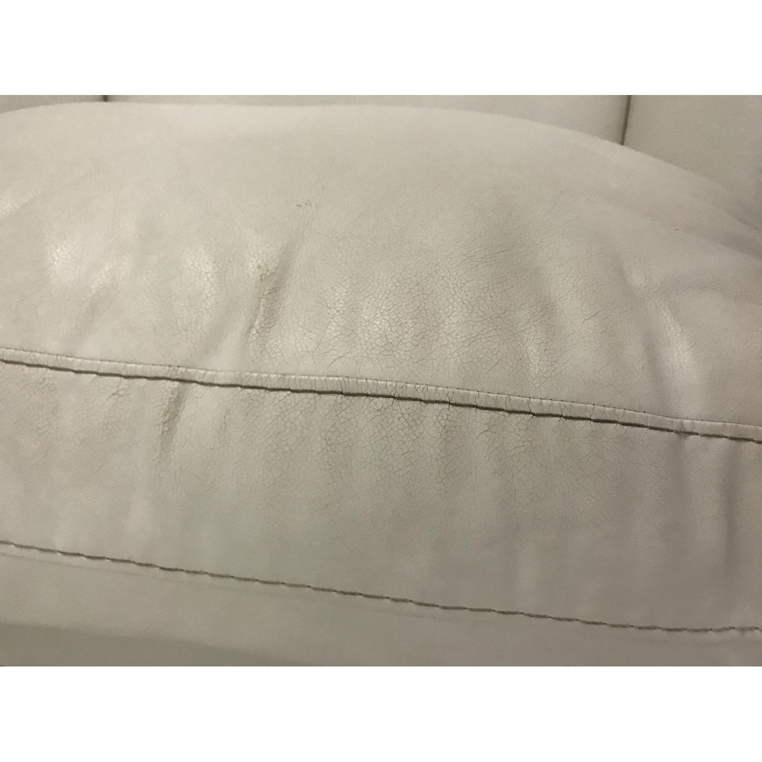 White Faux Leather Lounge Chair - image-7