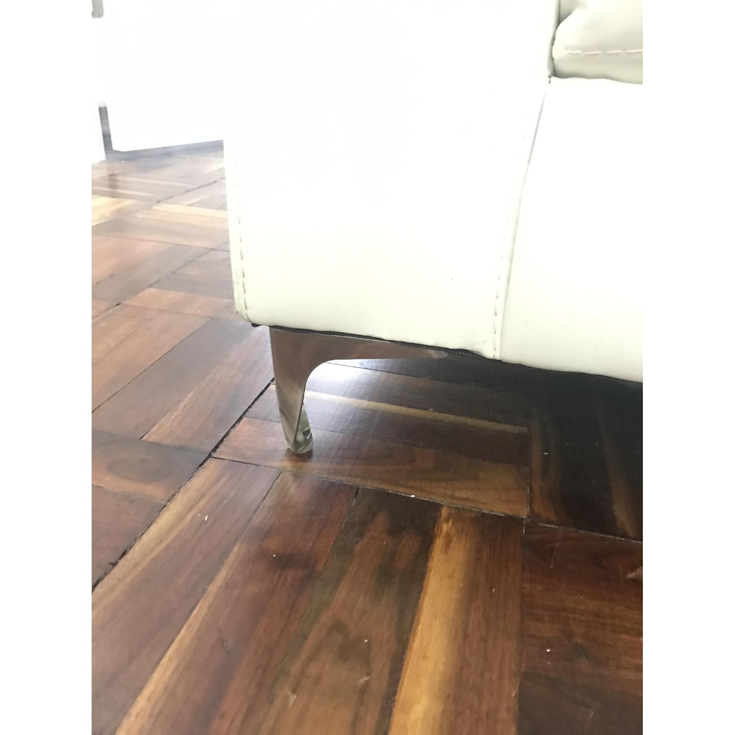 White Faux Leather Lounge Chair - image-9