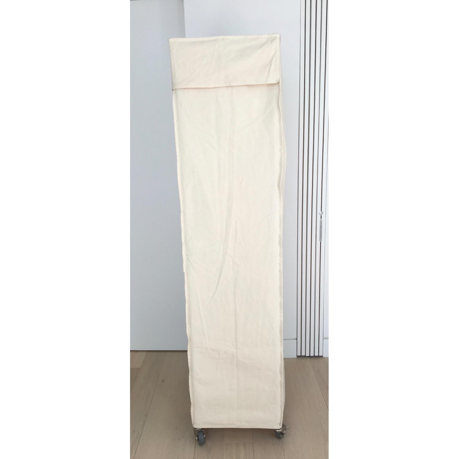 Container Store Canvas Covered Chrome Rolling Garment Rack - image-2