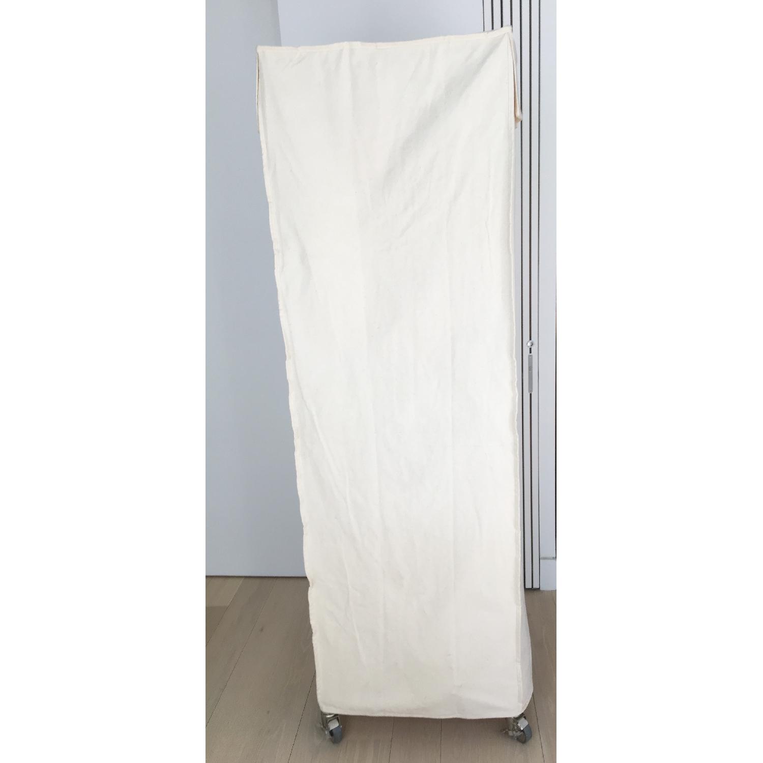 Container Store Canvas Covered Chrome Rolling Garment Rack - image-3