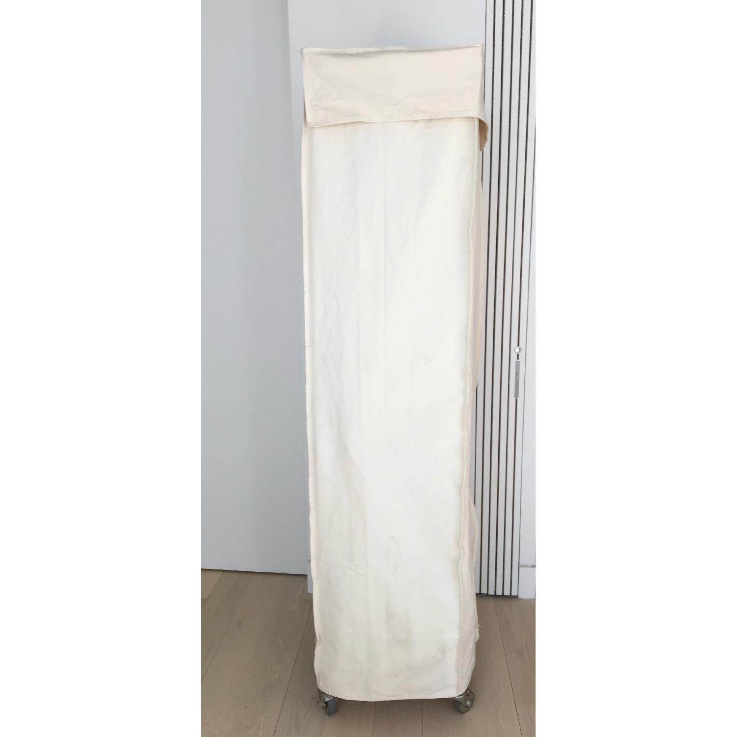 Container Store Canvas Covered Chrome Rolling Garment Rack - image-4