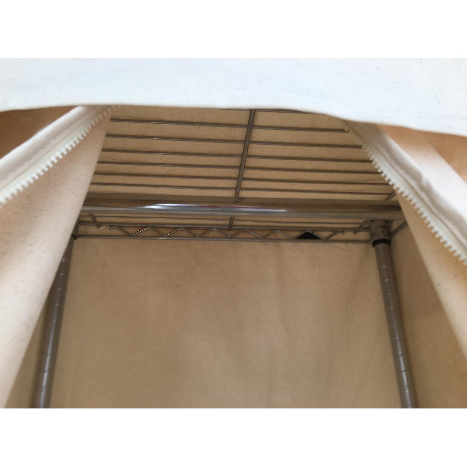 Container Store Canvas Covered Chrome Rolling Garment Rack - image-6