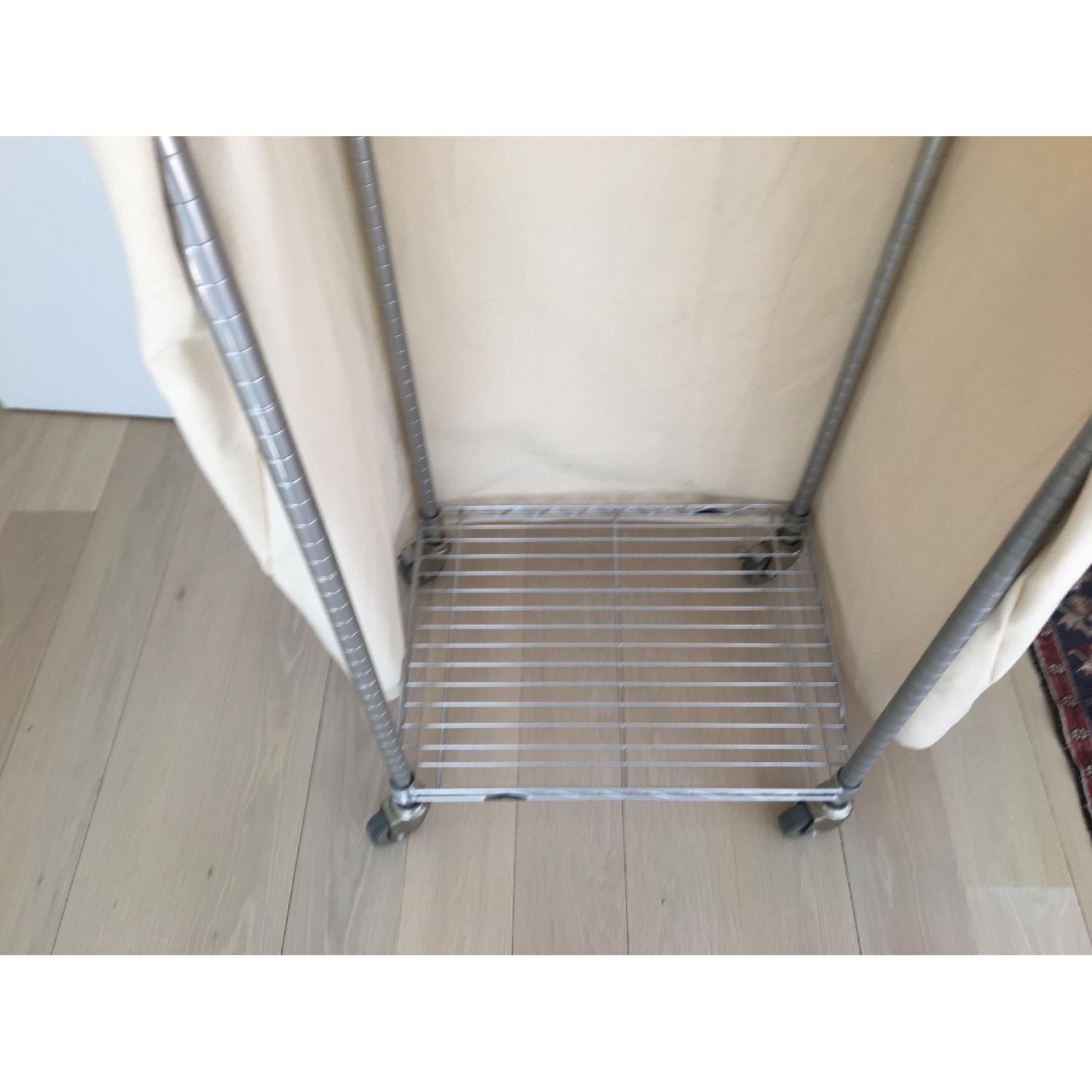 Container Store Canvas Covered Chrome Rolling Garment Rack - image-7