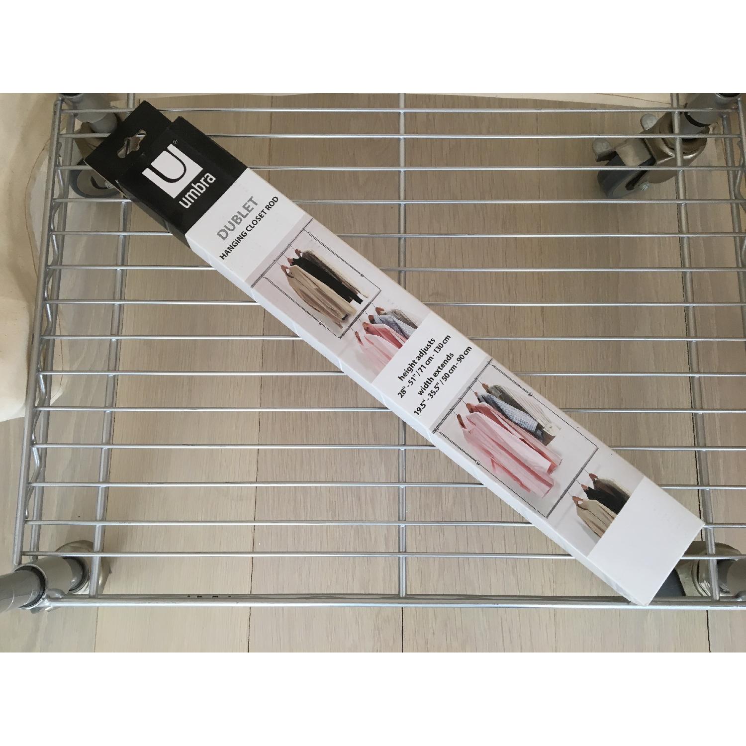 Container Store Canvas Covered Chrome Rolling Garment Rack - image-8