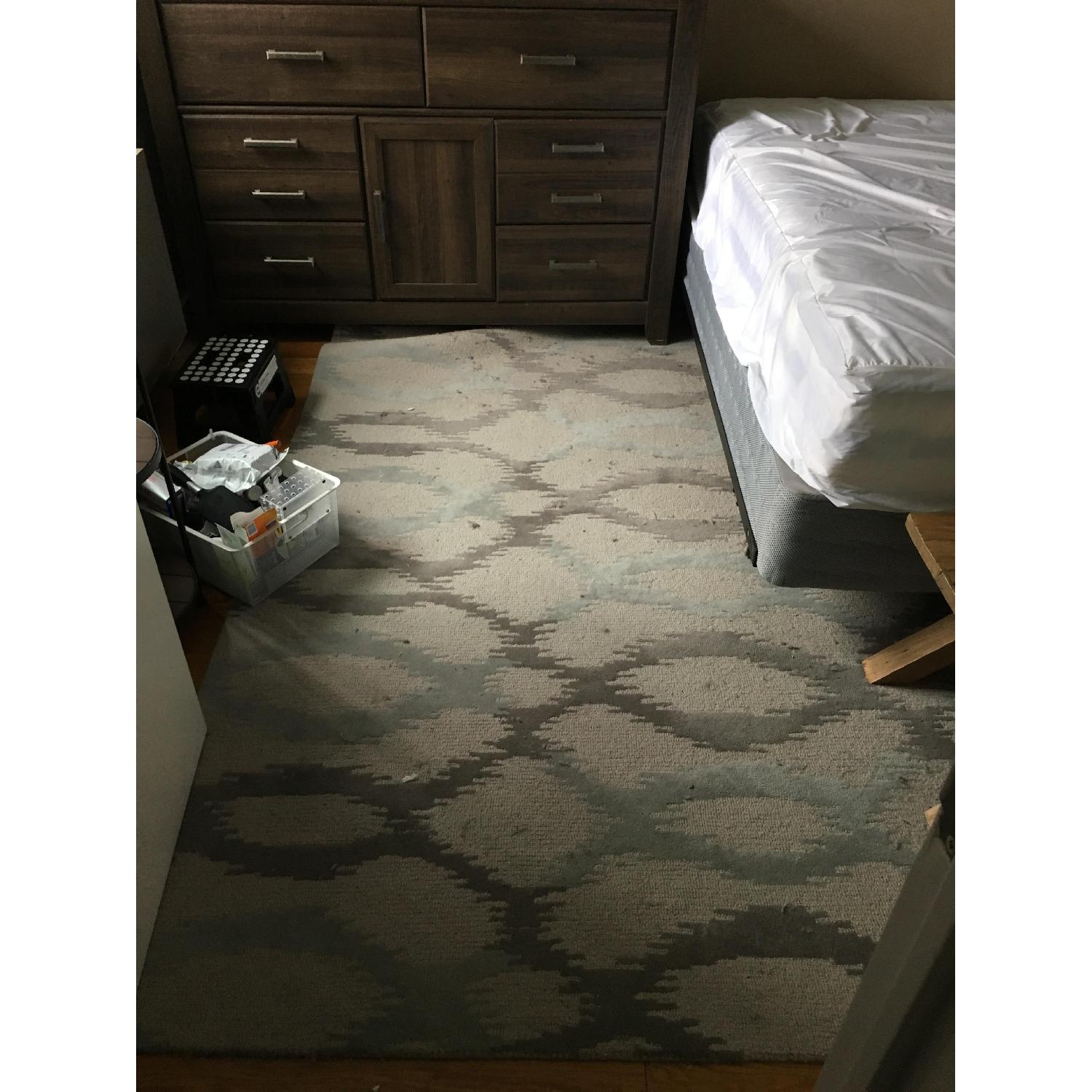West Elm Ikat Links Wool Rug in Frost Gray - image-1