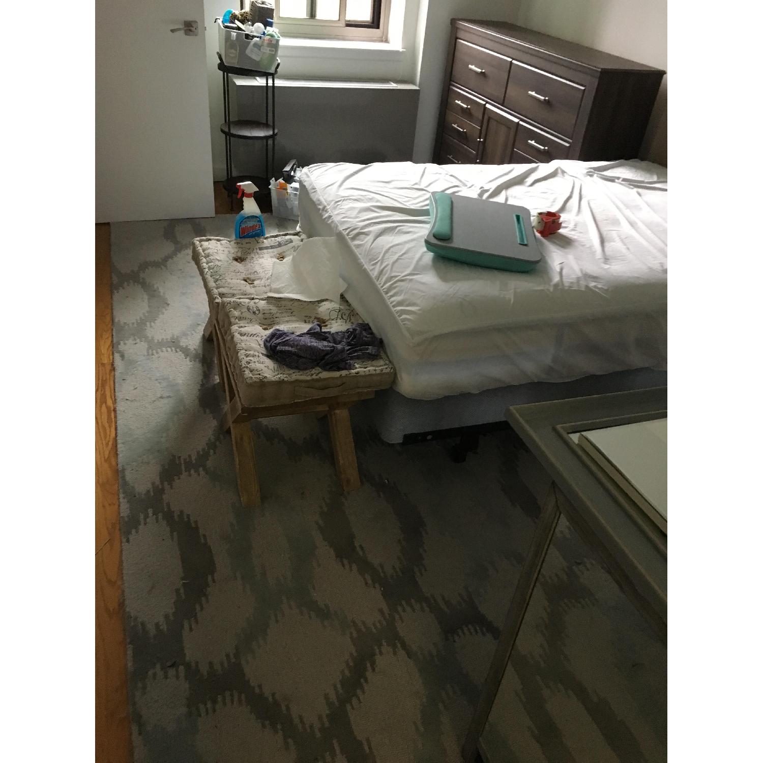 West Elm Ikat Links Wool Rug in Frost Gray - image-2