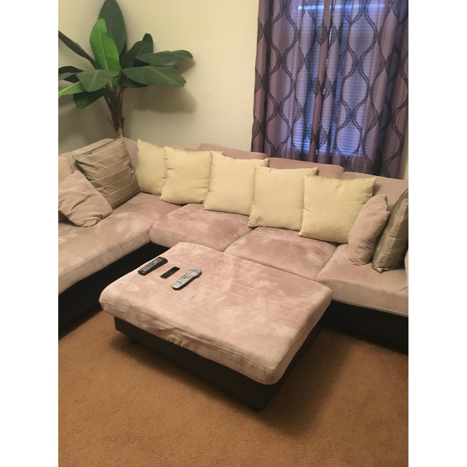 Suede Sectional Sofa - image-2