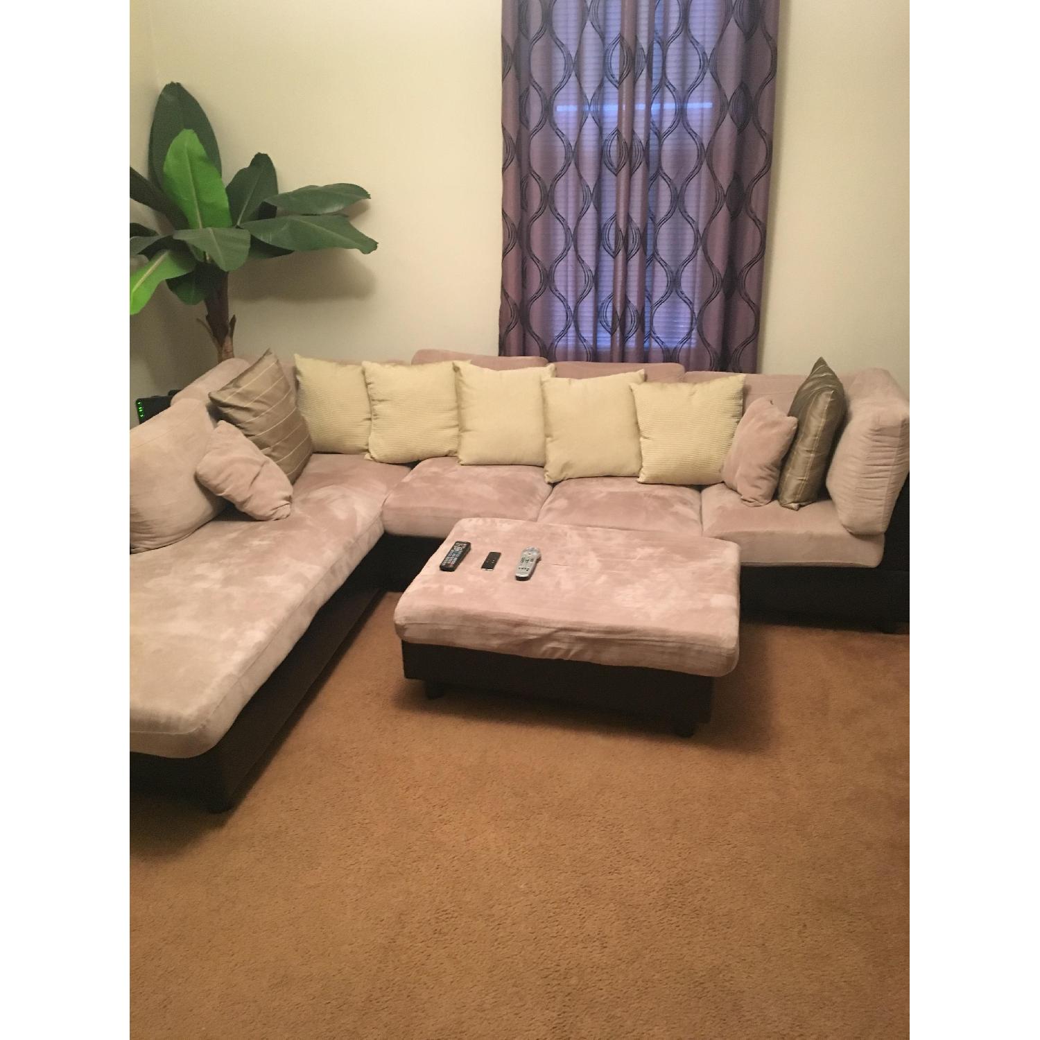 Suede Sectional Sofa - image-4