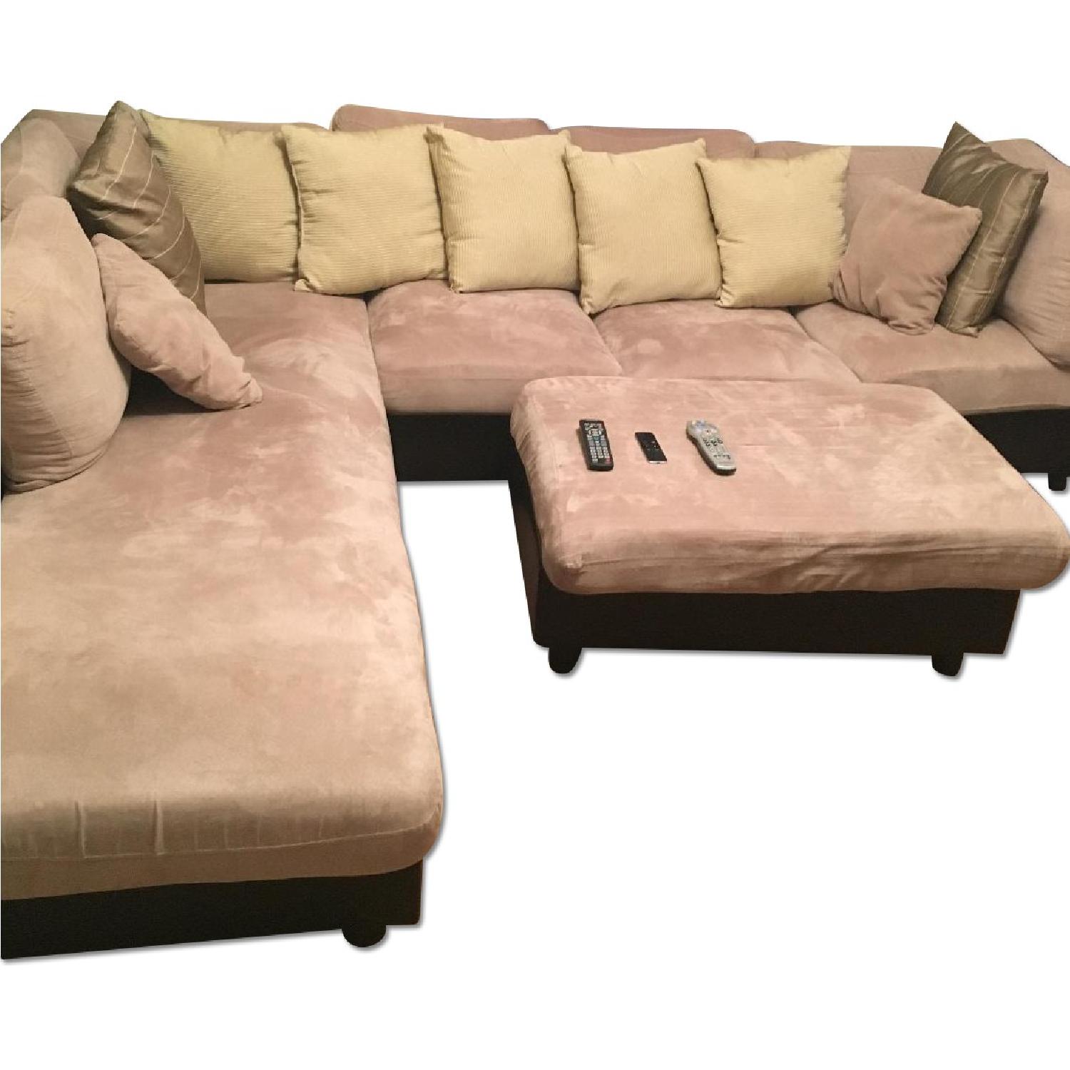 Suede Sectional Sofa - image-5