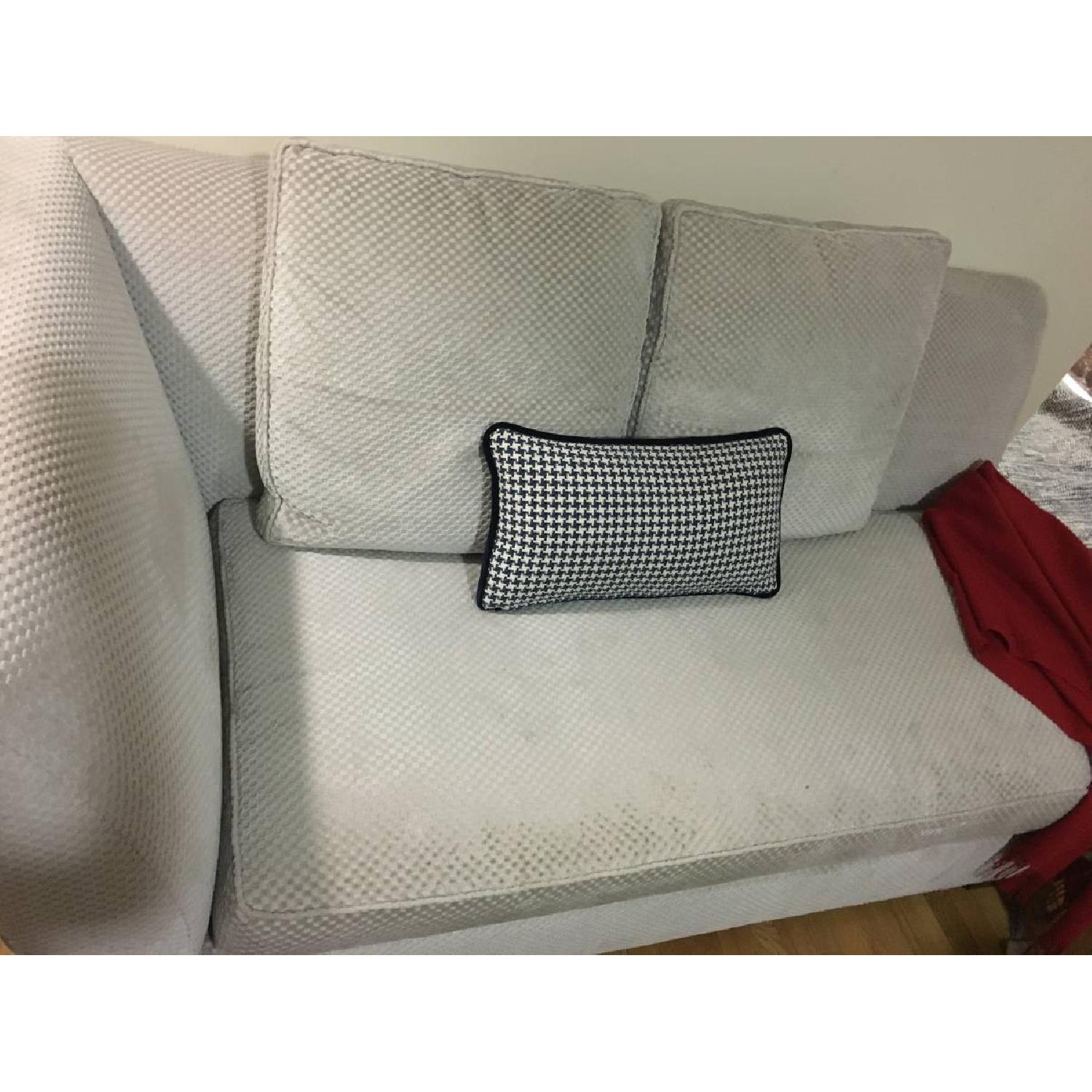 Custom Silk Grey Loveseat - image-2