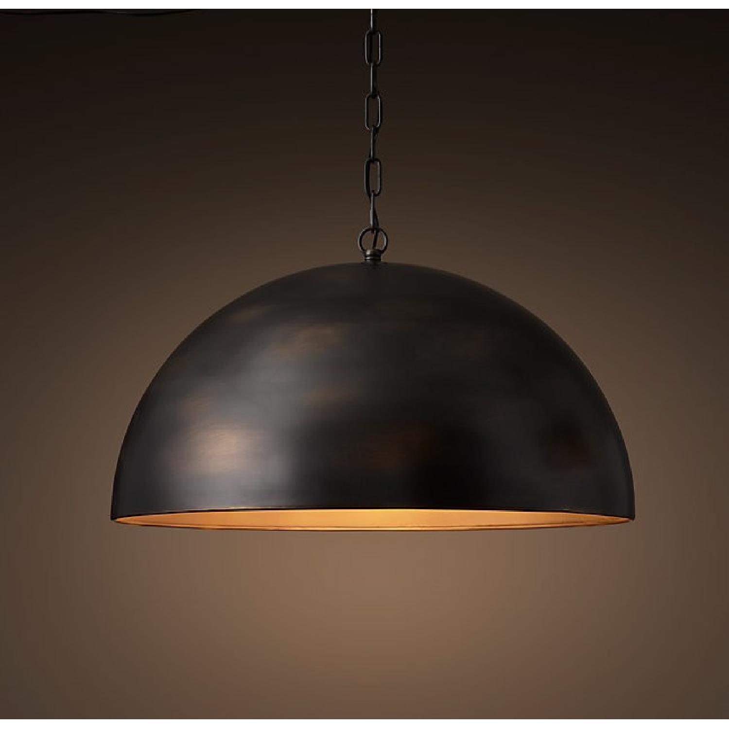Restoration Hardware Antiqued Metal Dome Pendant - image-1