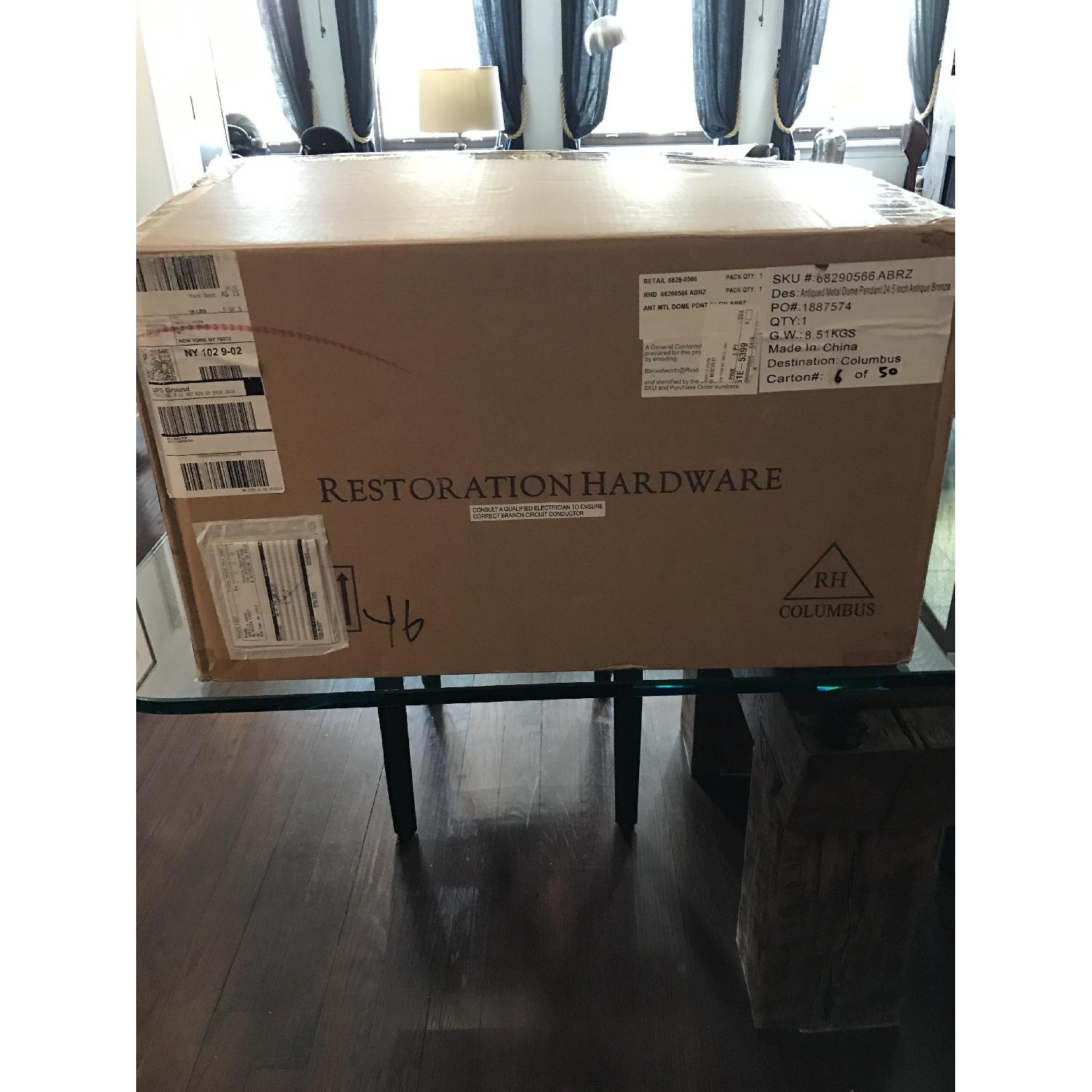 Restoration Hardware Antiqued Metal Dome Pendant - image-2